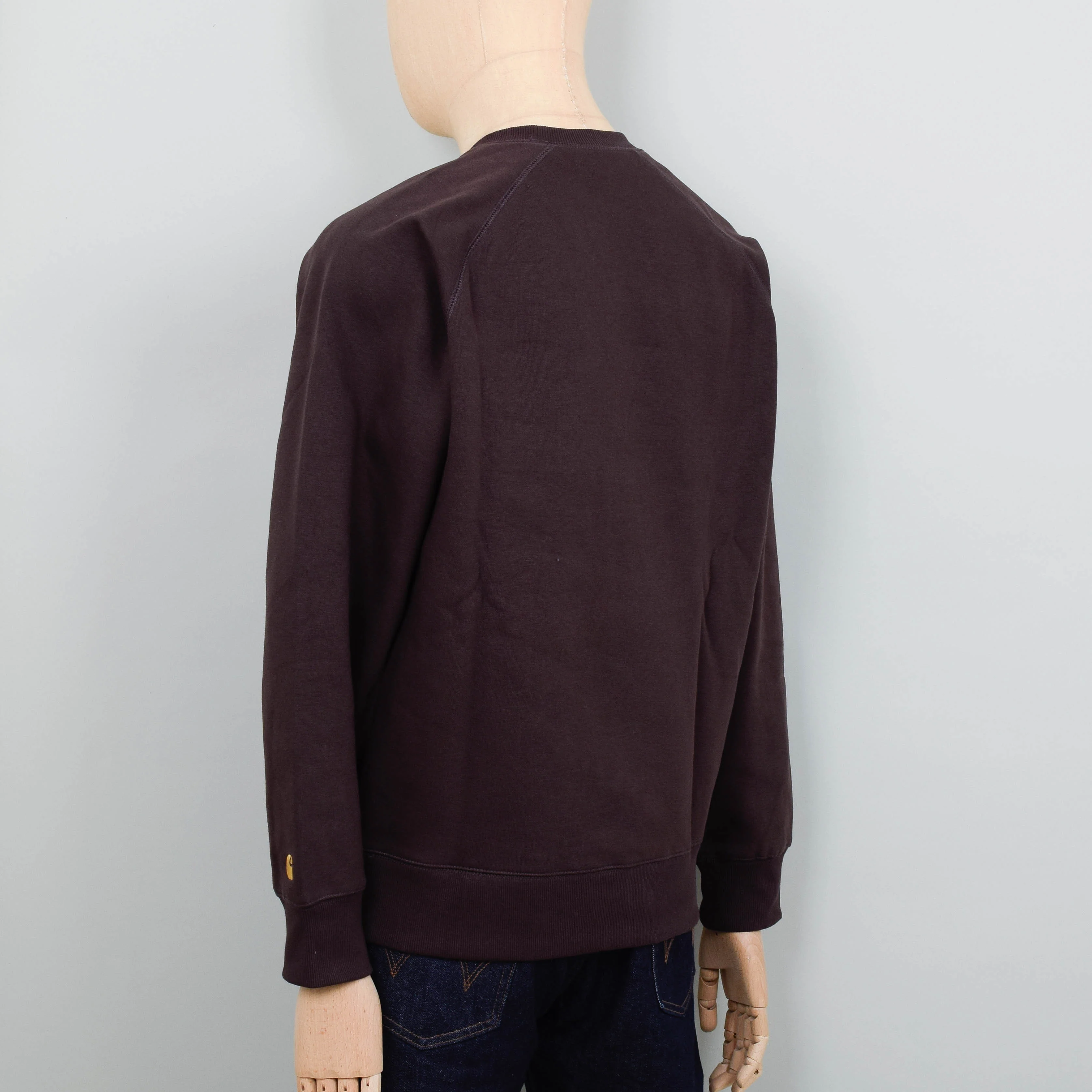 Carhartt WIP Chase Sweat - Dark Umber/Gold - Image 4