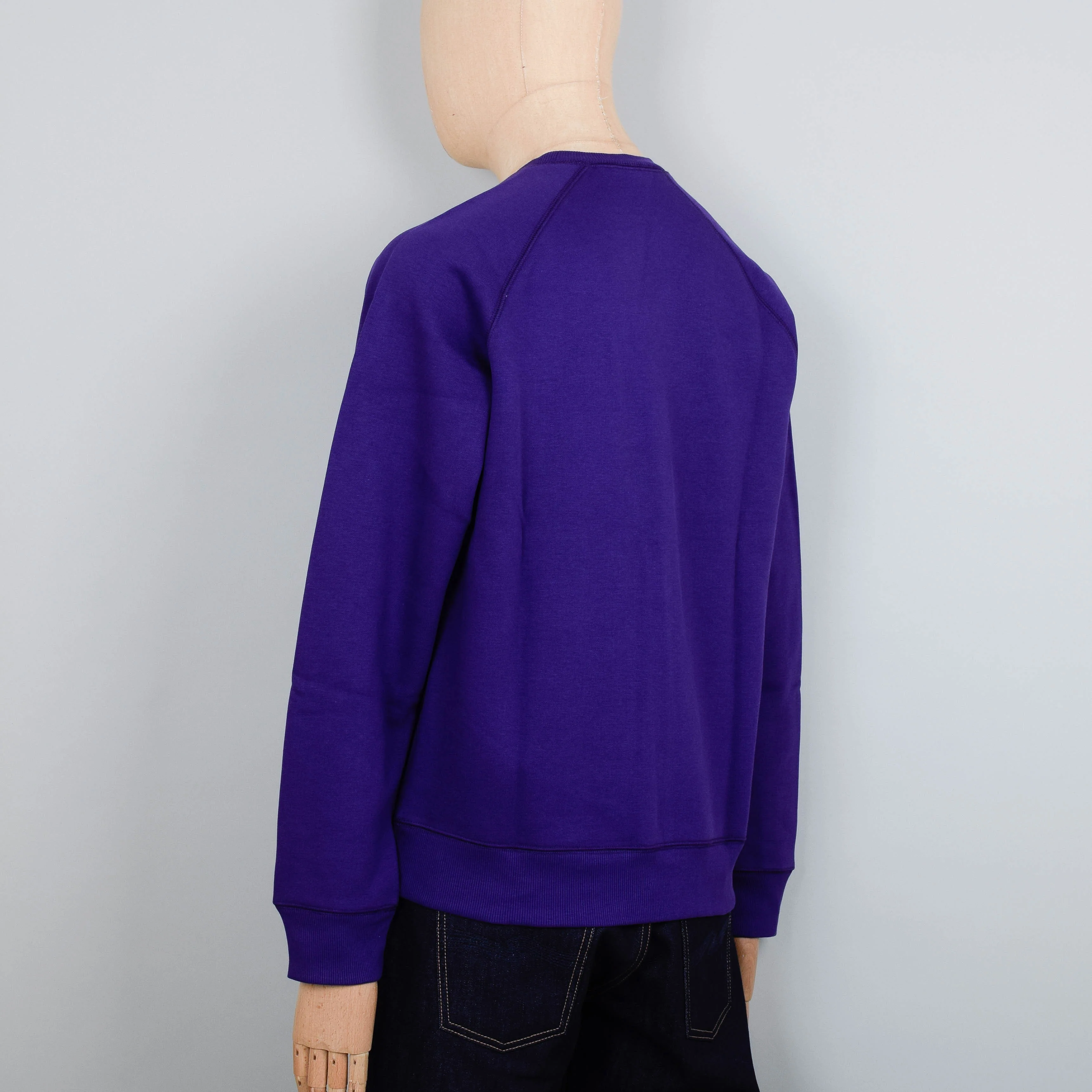 Carhartt WIP Chase Sweat - Tyrian/Gold - Image 3