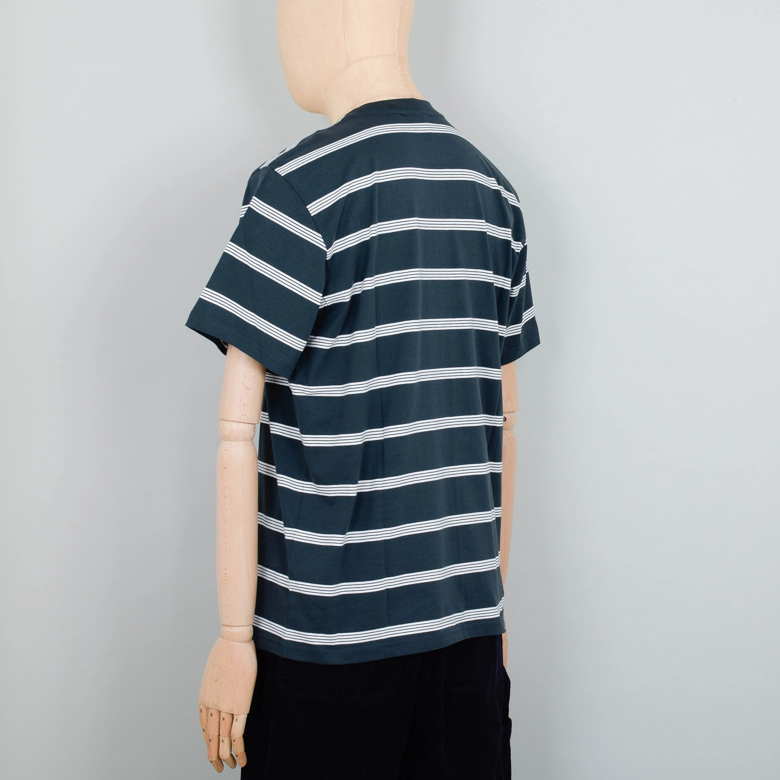Carhartt WIP Glover Stripe T-Shirt S/S - Juniper/Wax - Image 3