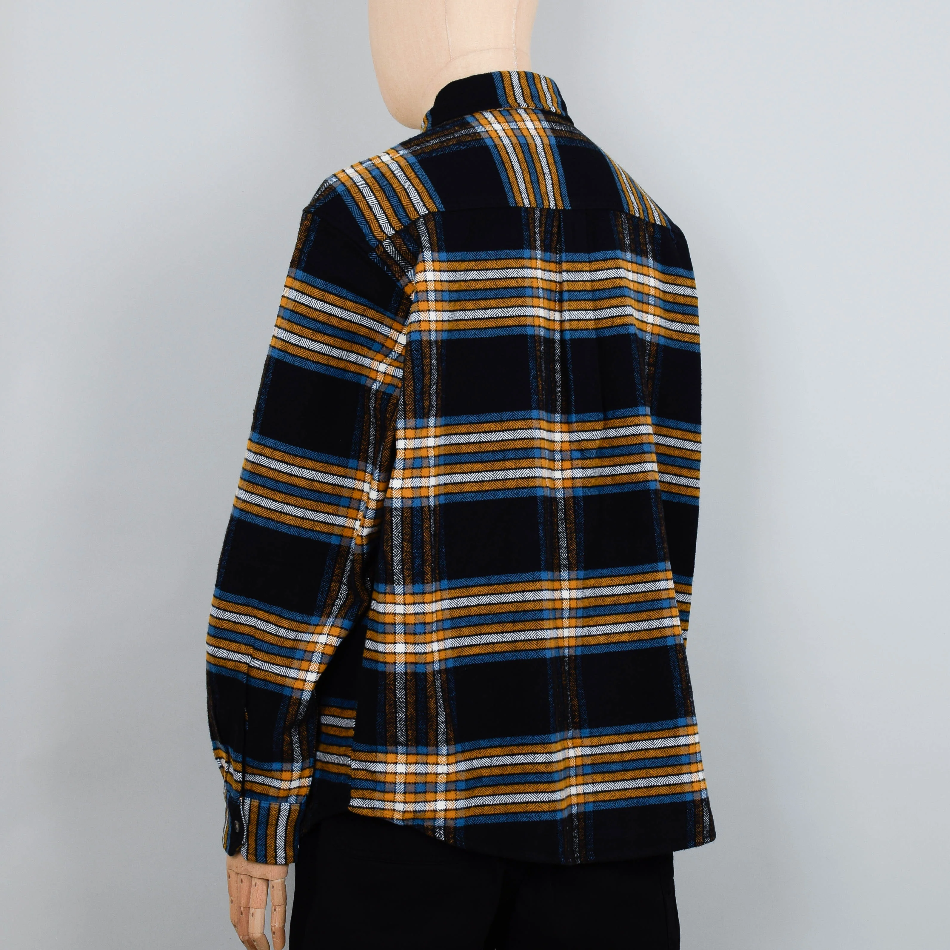 Carhartt WIP Hawkins Shirt Check - Black/Prussian Blue - Image 3