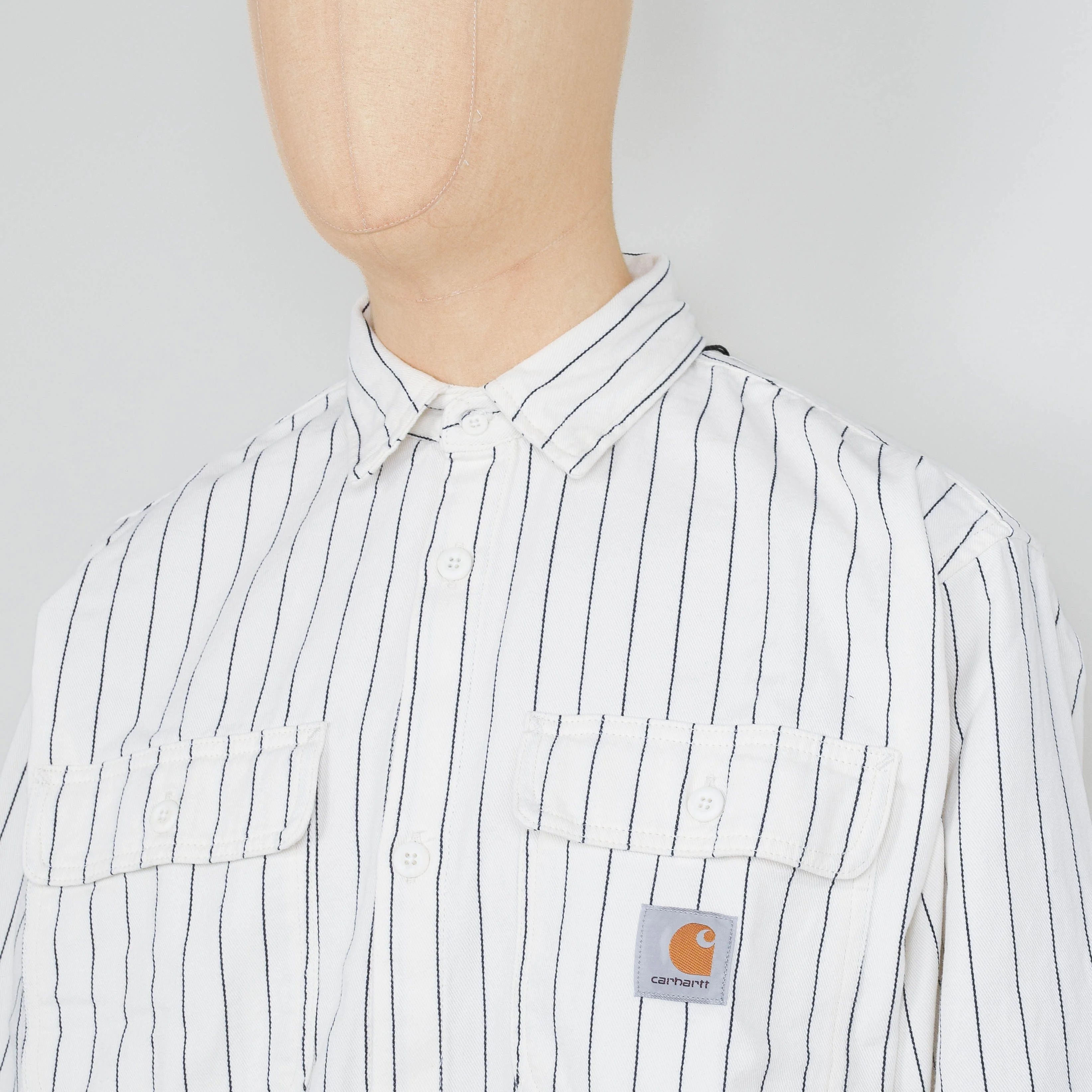 Carhartt WIP Hendry Shirt Jac Seaton Stripe - Wax / Dark Navy - Image 2