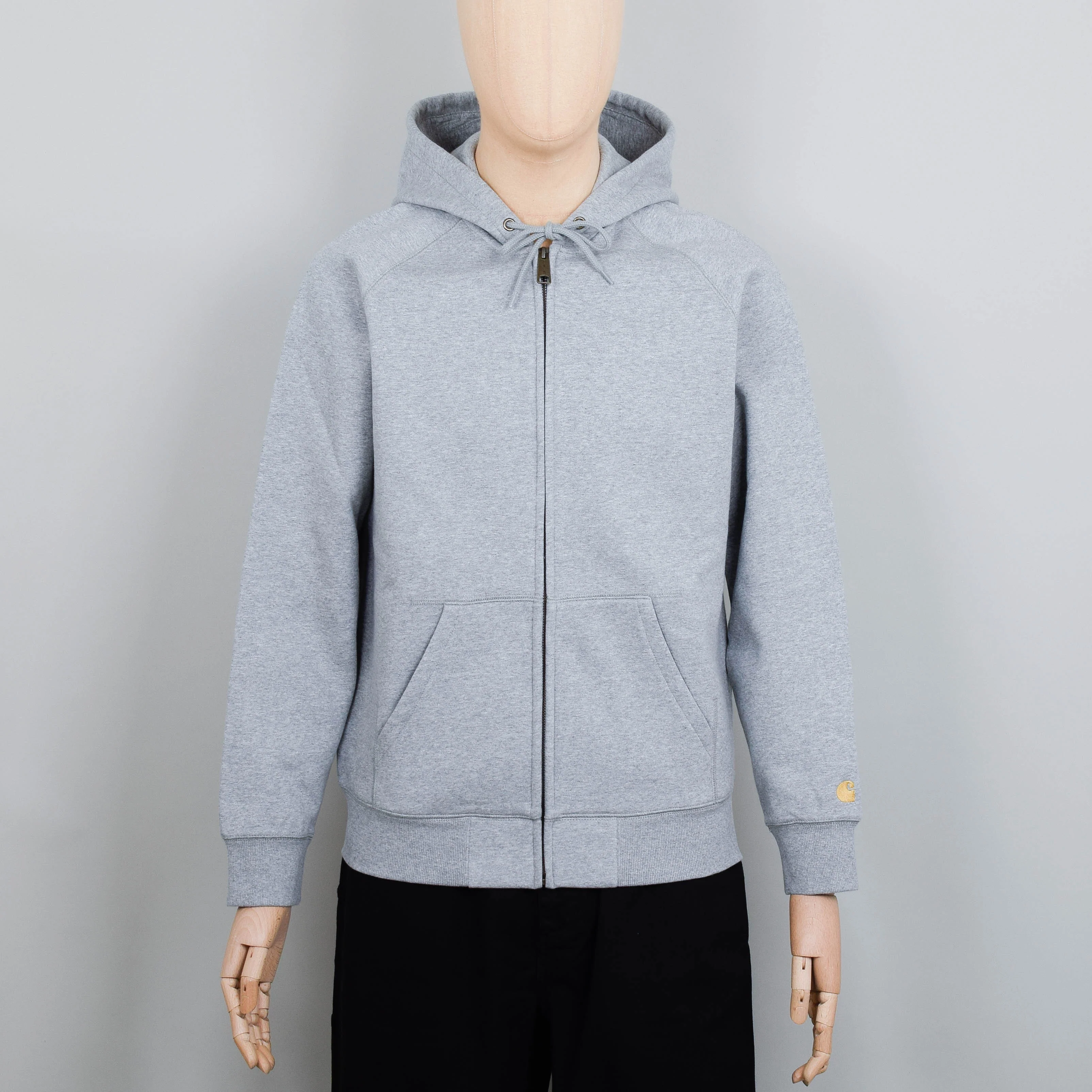 Carhartt WIP Hooded Chase Sweat Jacket - Grey/Gold