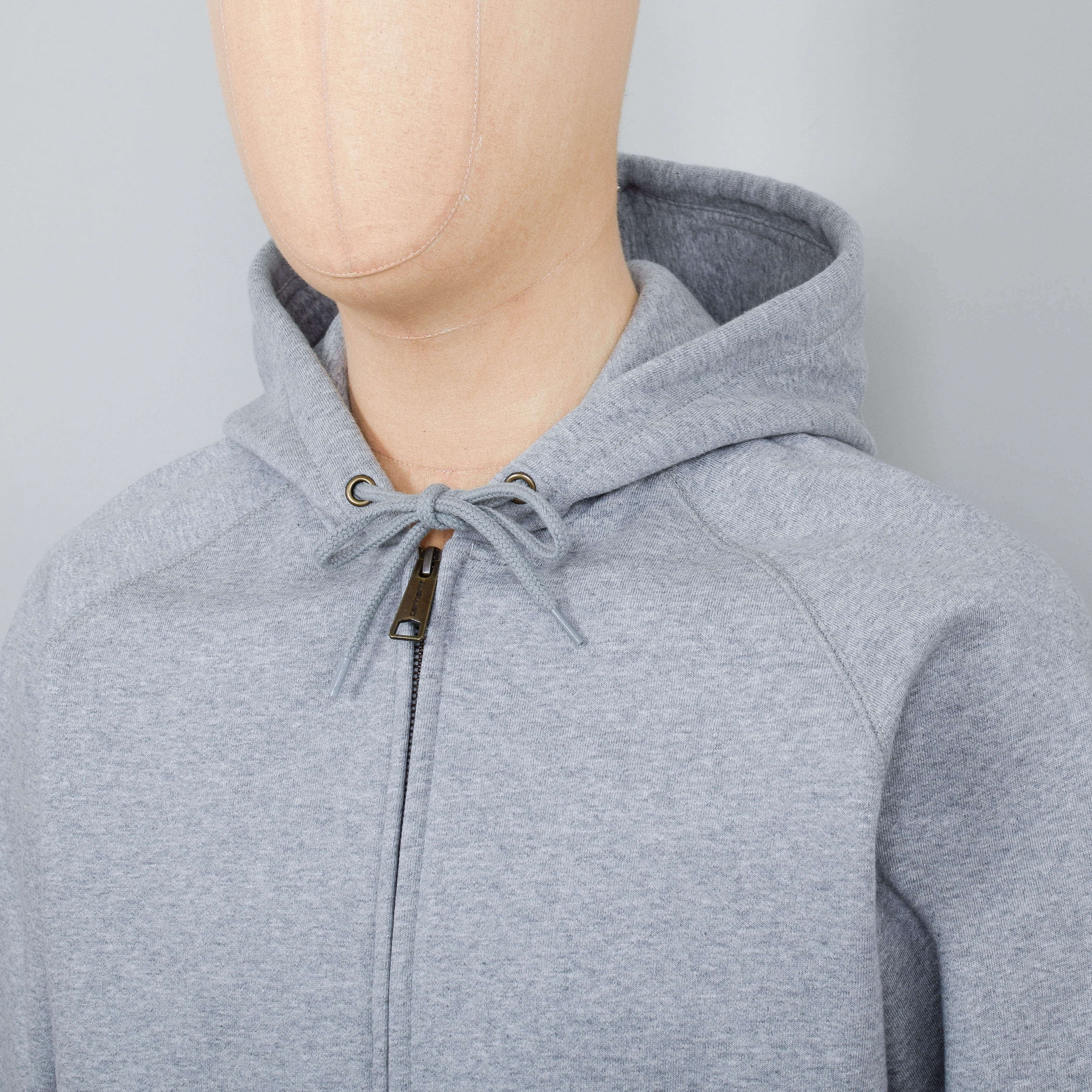 Carhartt WIP Hooded Chase Sweat Jacket - Grey/Gold - Image 2