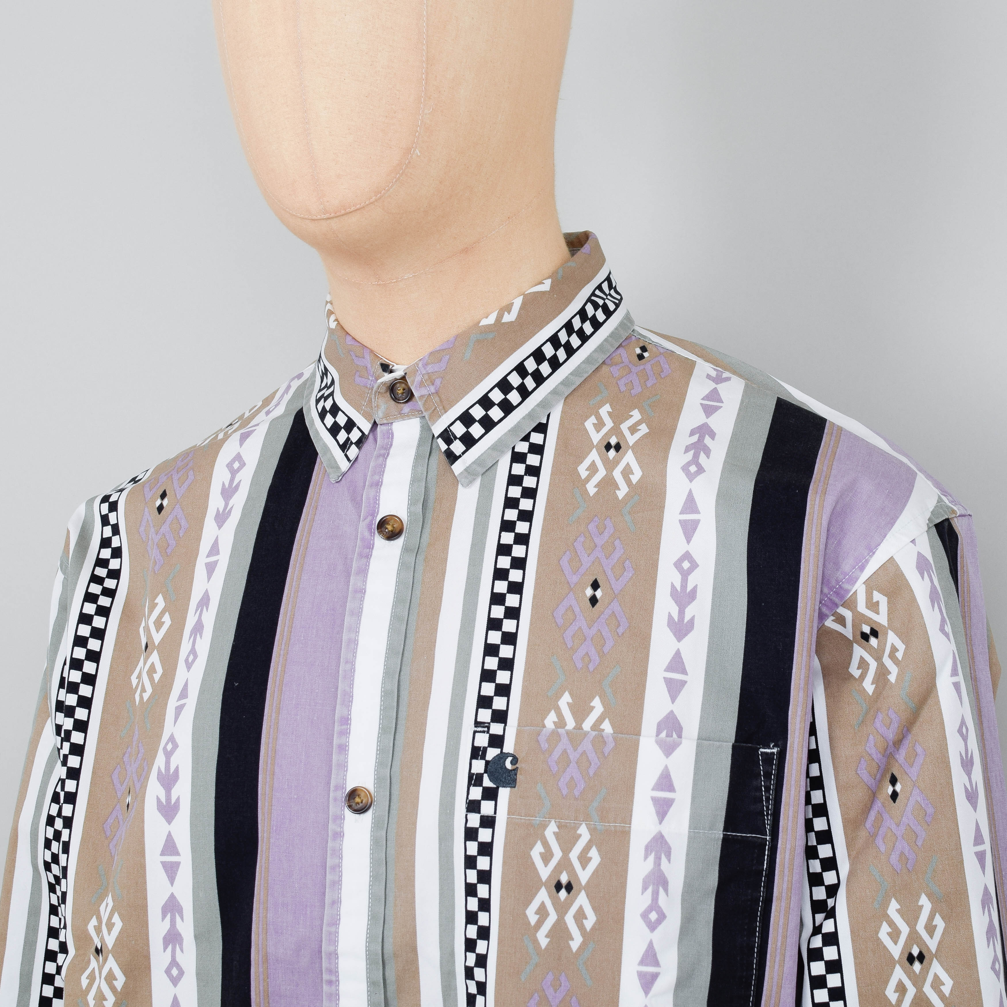 Carhartt WIP L/S Coba Stripe Shirt - Violanda/Soot - Image 2