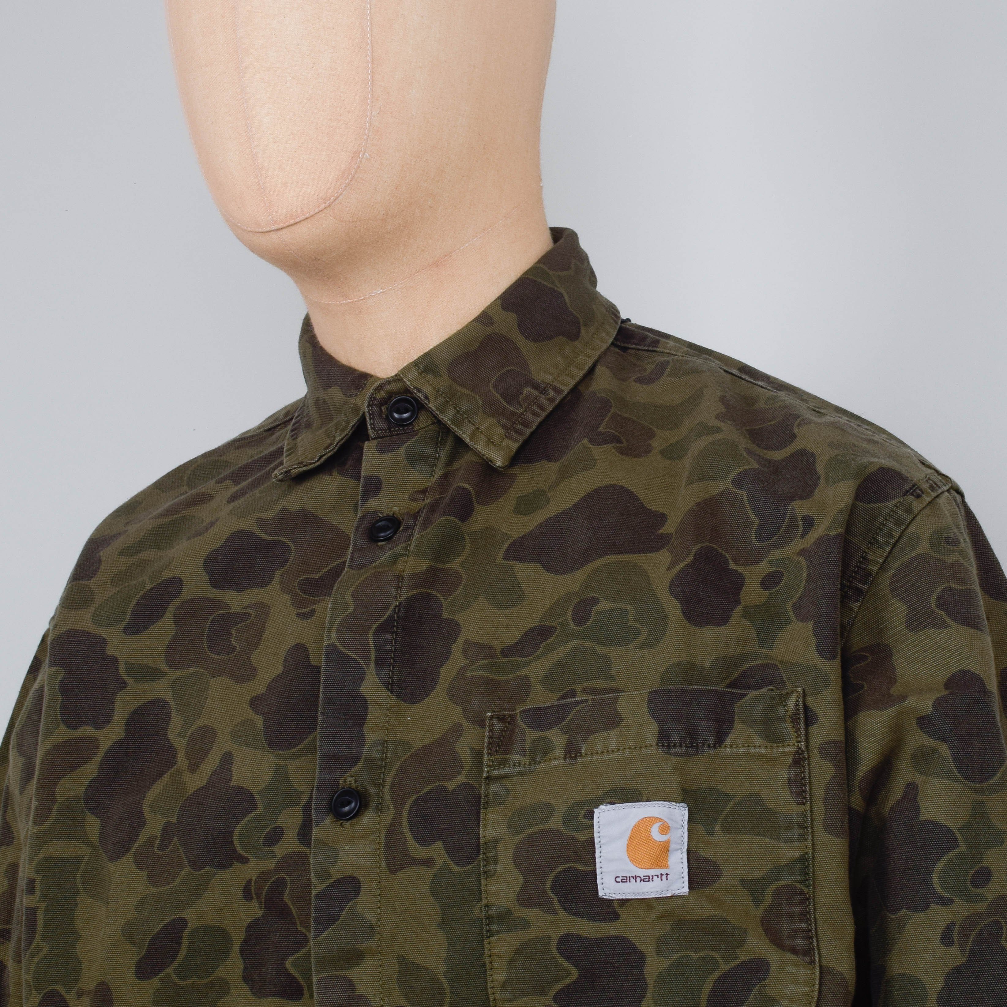 Carhartt WIP L/S Duck Shirt Camo Duck - Green / Office Green - Image 2