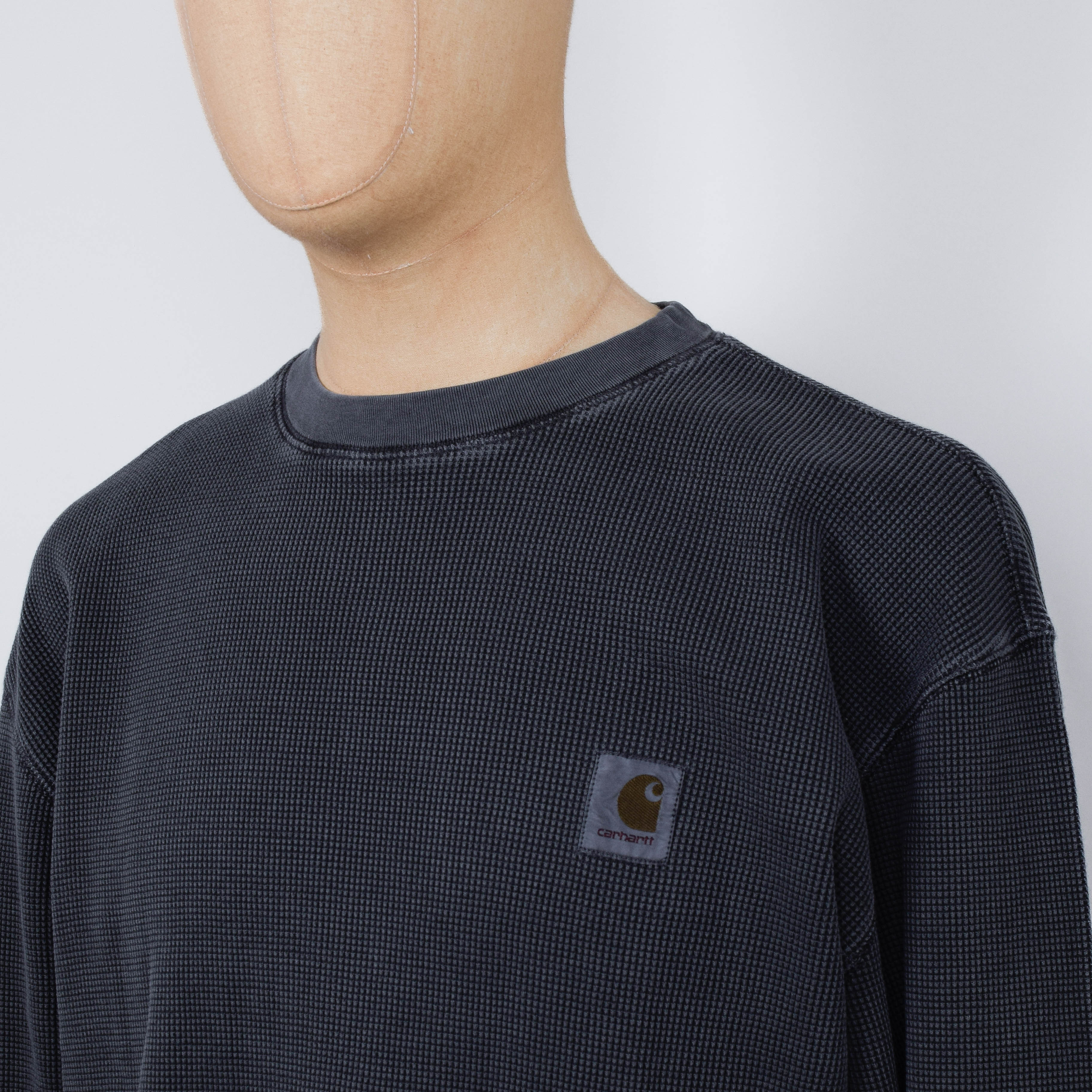 Carhartt WIP L/S Vista Waffle T-Shirt - Black - Image 2