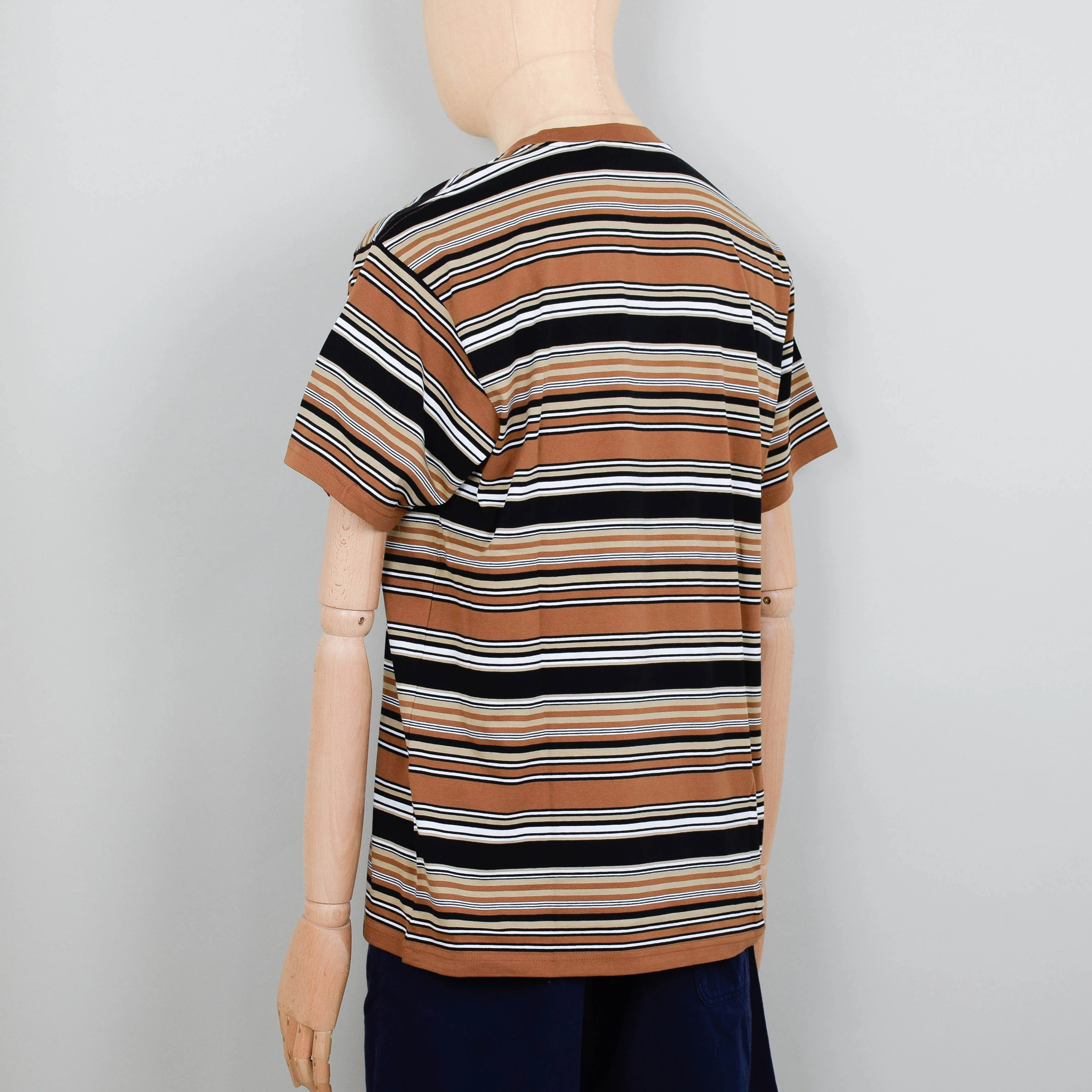 Carhartt WIP Lafferty Stripe T-Shirt - Hamilton Brown - Image 4