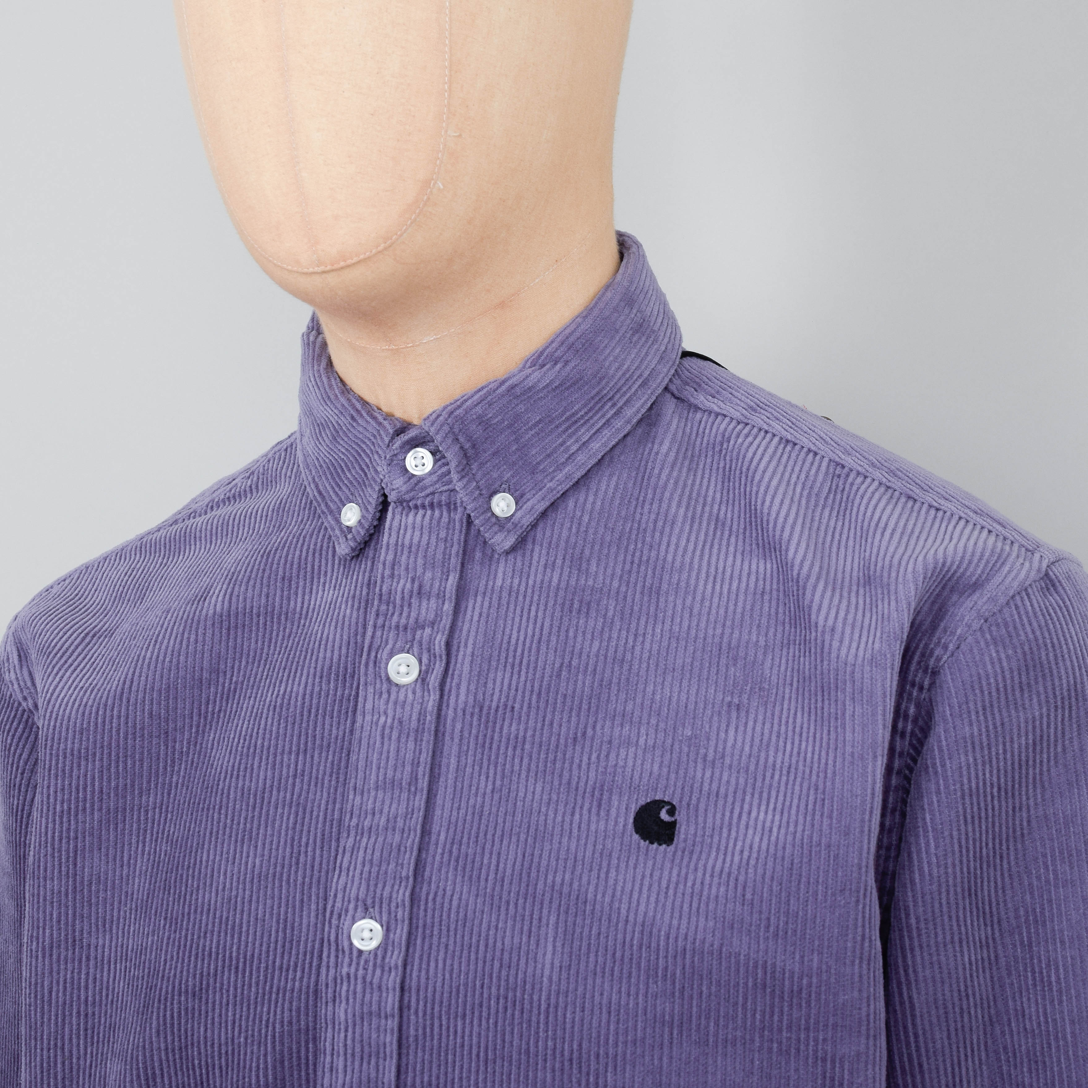 Carhartt WIP Madison Cord Shirt - Glassy Purple/Black - Image 2