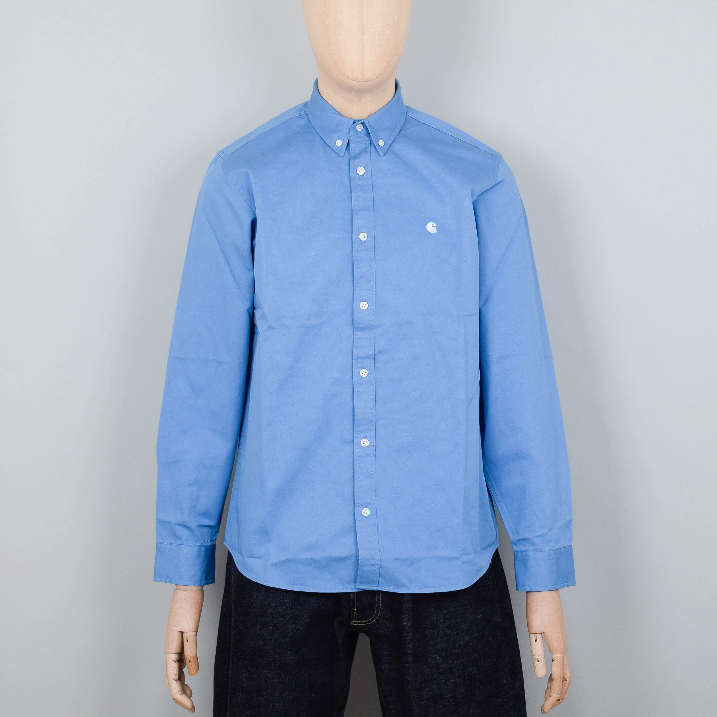 Carhartt WIP Madison Shirt - Piscine/White