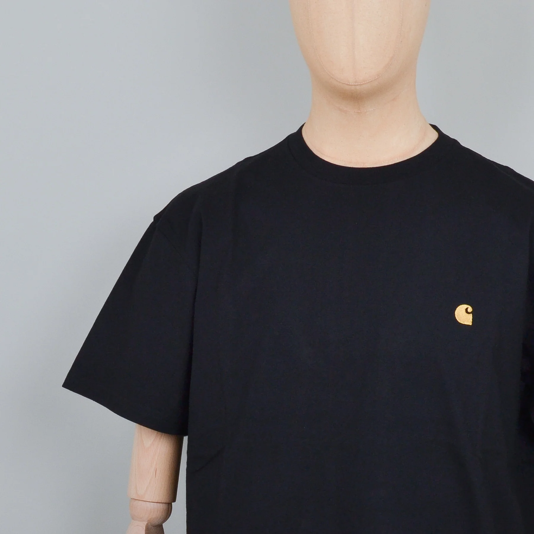 Carhartt WIP S/S Chase T-Shirt - Black / Gold - Image 2