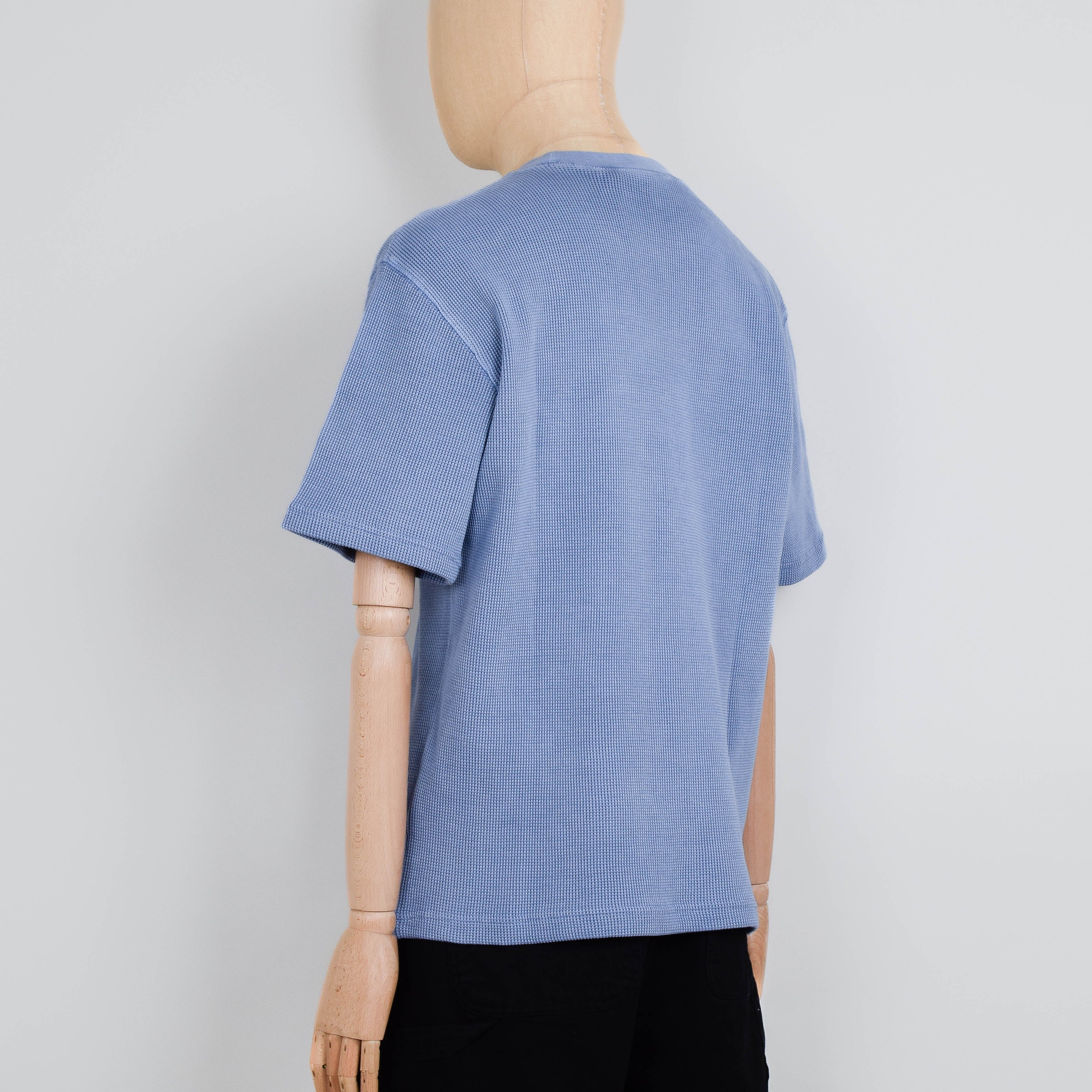 Carhartt WIP S/S Nelson Waffle T-Shirt - Gentle Blue Garment Dyed - Image 3