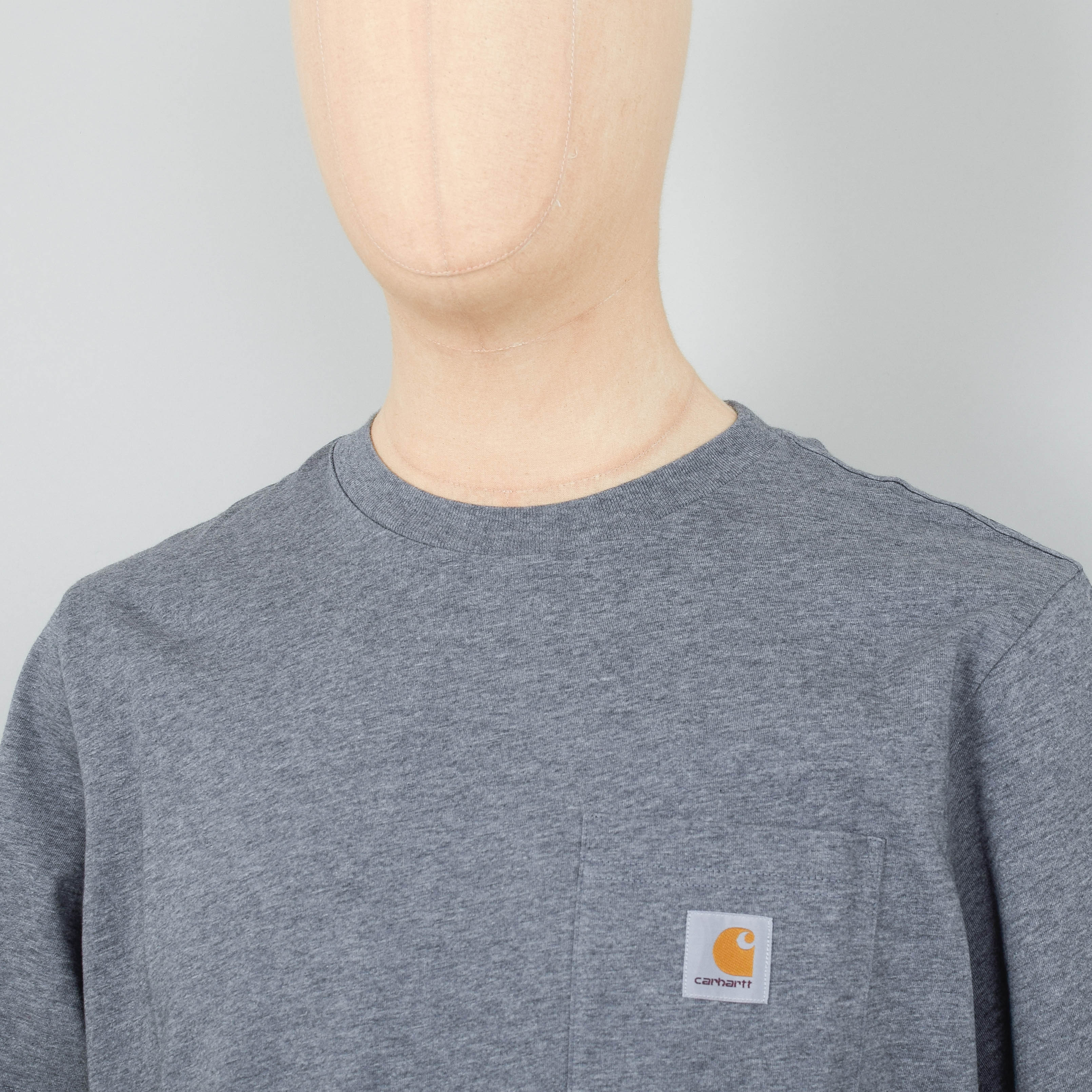 Carhartt WIP S/S Pocket T-Shirt - Heather Grey - Image 2