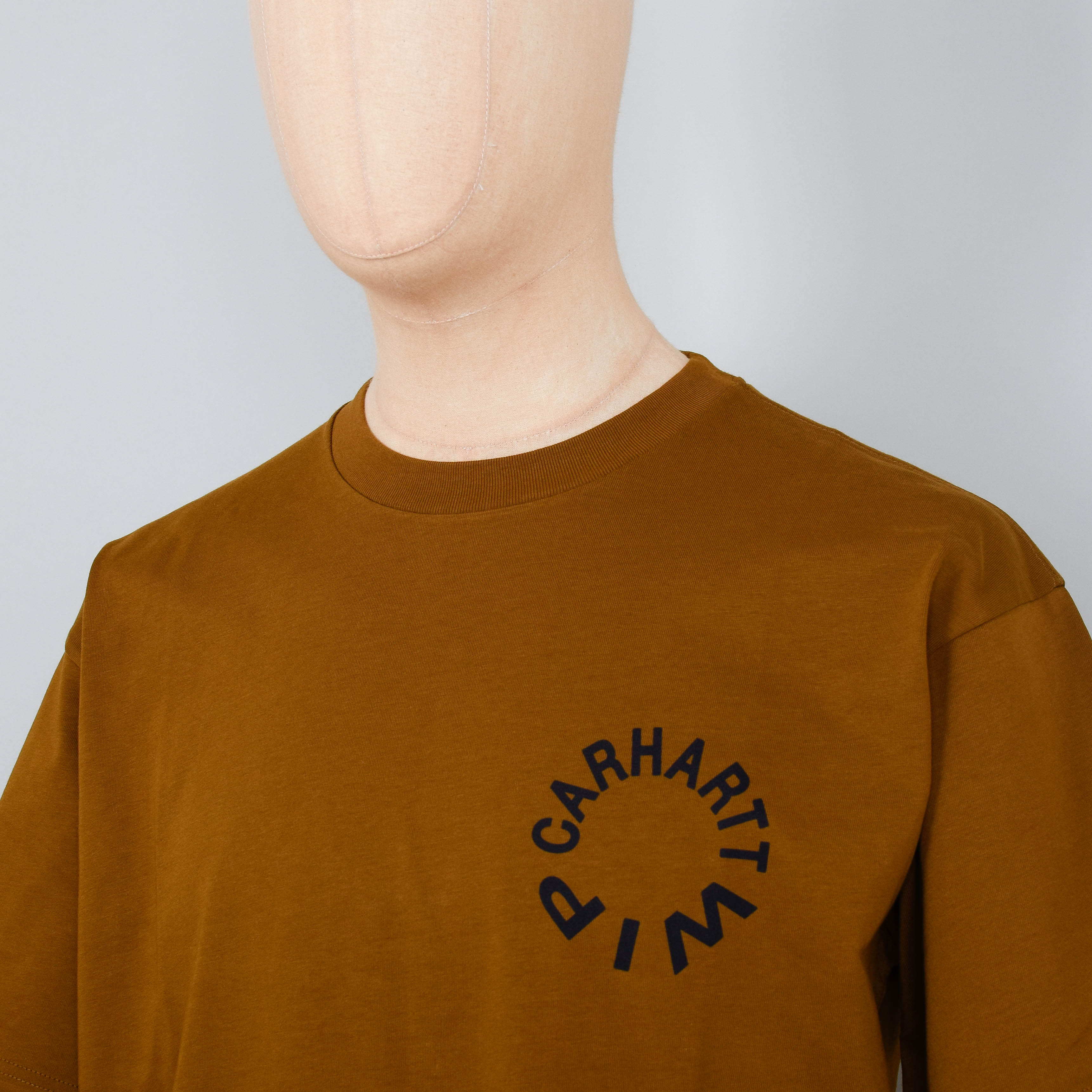 Carhartt WIP S/S Work Varsity T-Shirt - Deep H Brown / Black - Image 3
