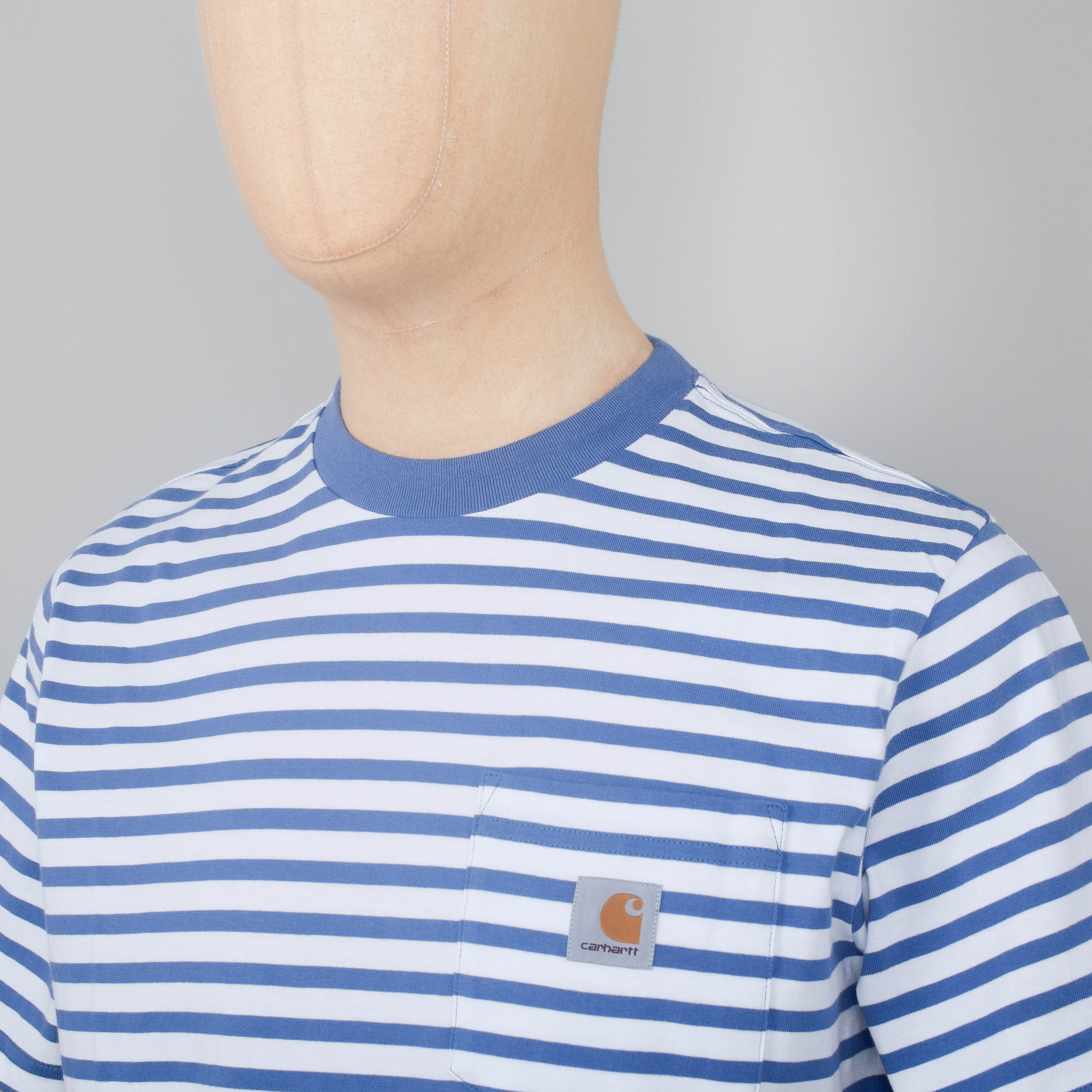 Carhartt WIP Seidler Stripe Pocket T-Shirt S/S - Sorrent / White - Image 2