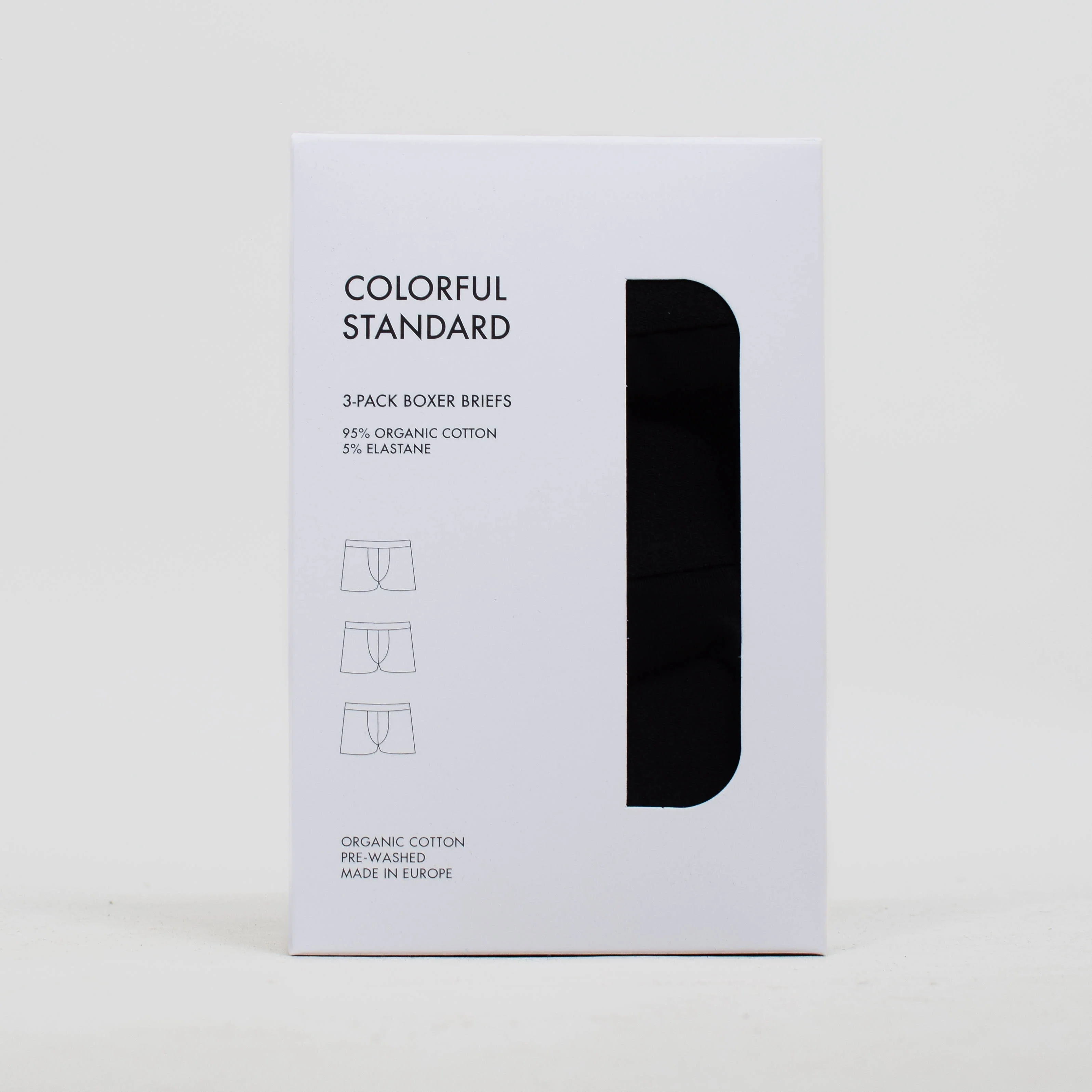Colorful Standard 3 Pack Organic Boxer Briefs - Deep Black