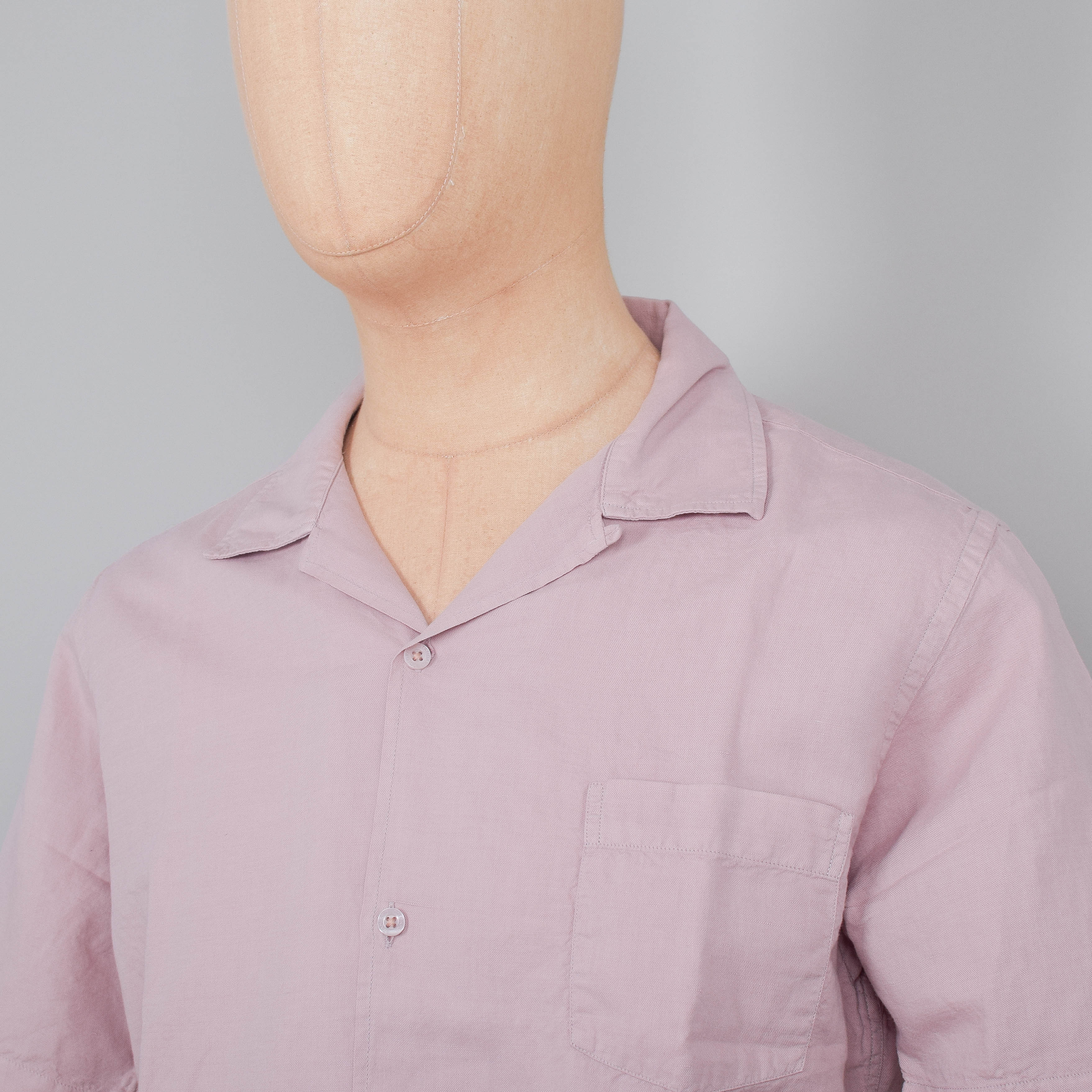 Colorful Standard Linen Short Sleeve Shirt - Faded Pink - Image 2
