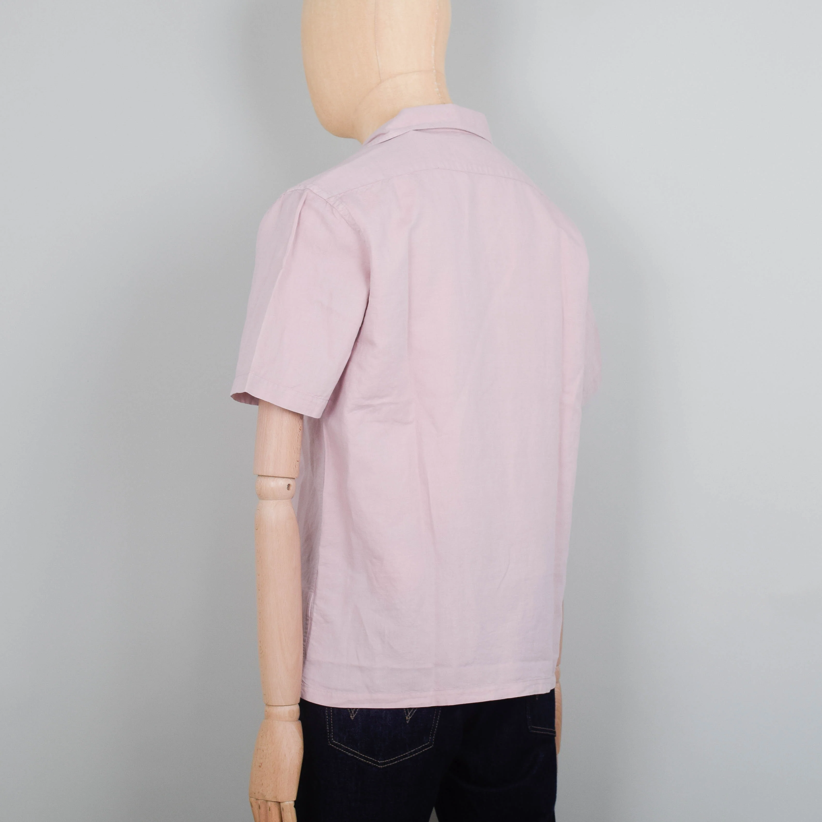 Colorful Standard Linen Short Sleeve Shirt - Faded Pink - Image 3