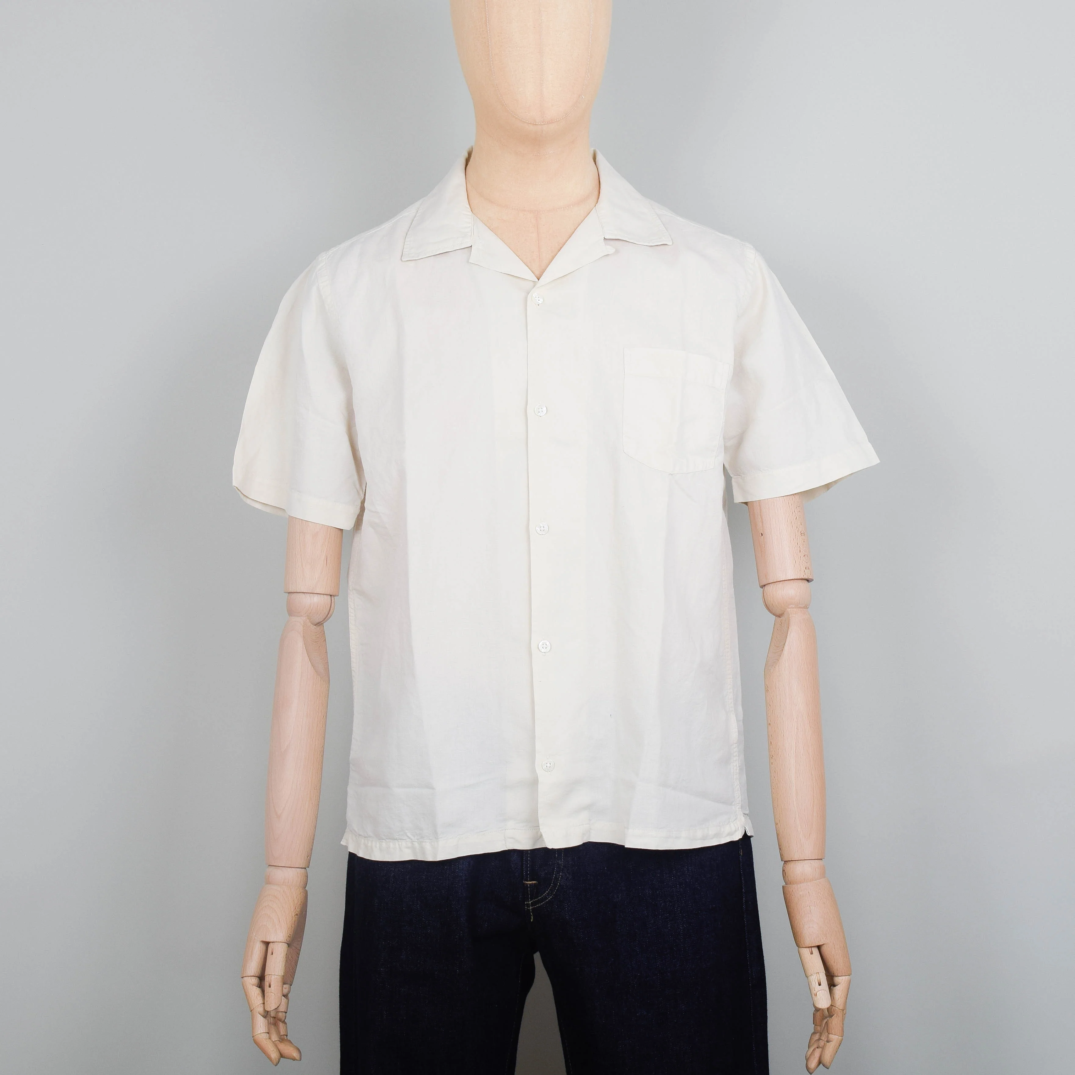 Colorful Standard Linen Short Sleeve Shirt - Ivory White