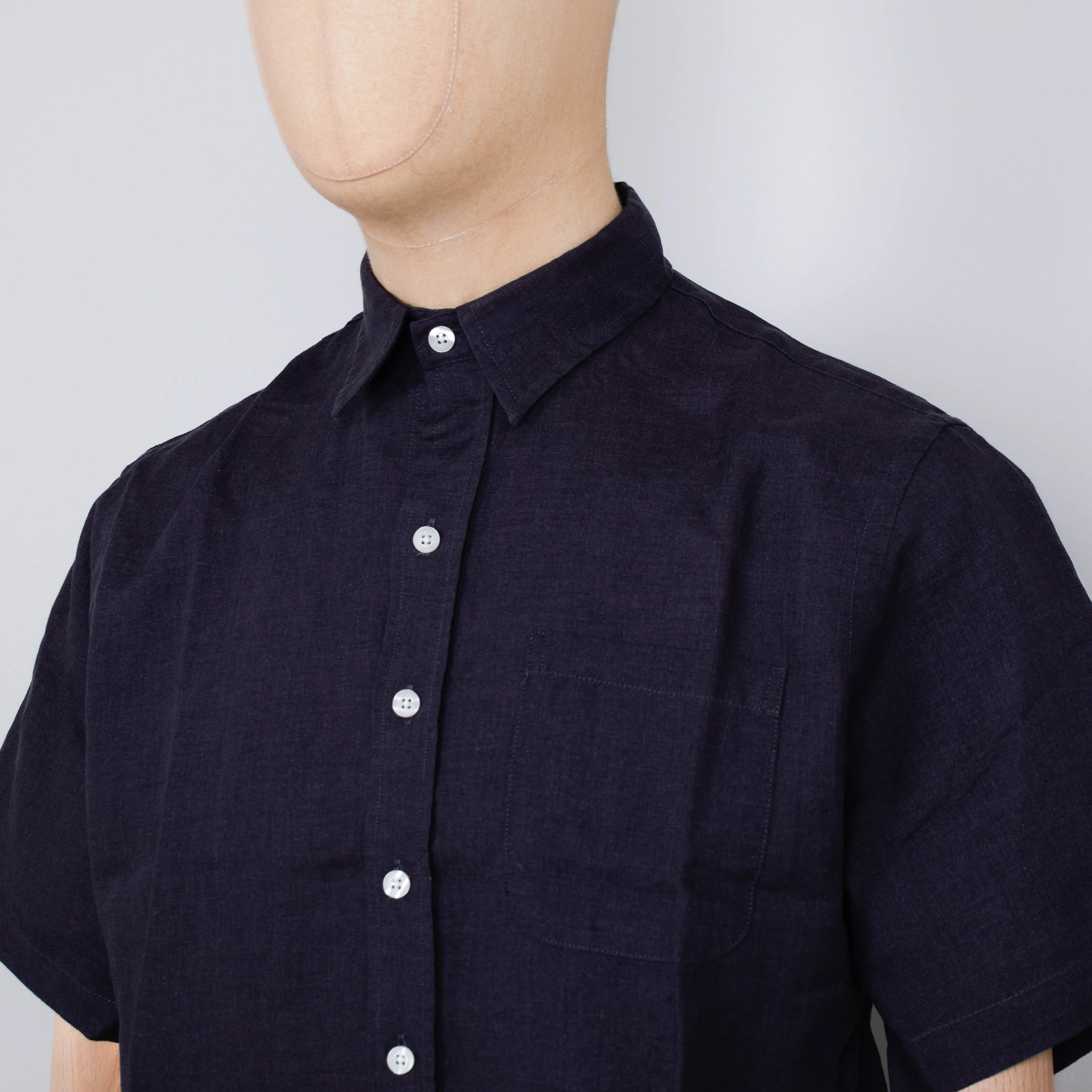 Colorful Standard Linen Short Sleeve Shirt - Lava Grey - Image 2