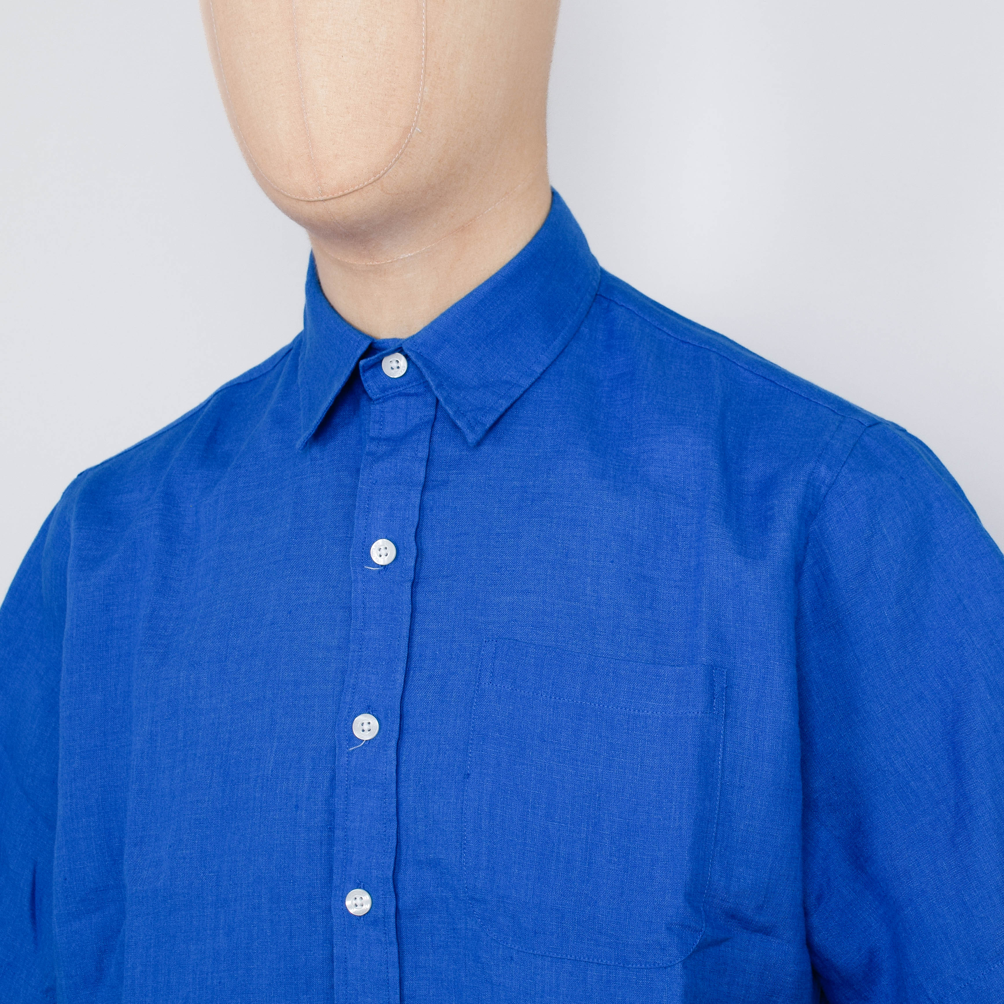 Colorful Standard Linen Short Sleeve Shirt - Pacific Blue - Image 2