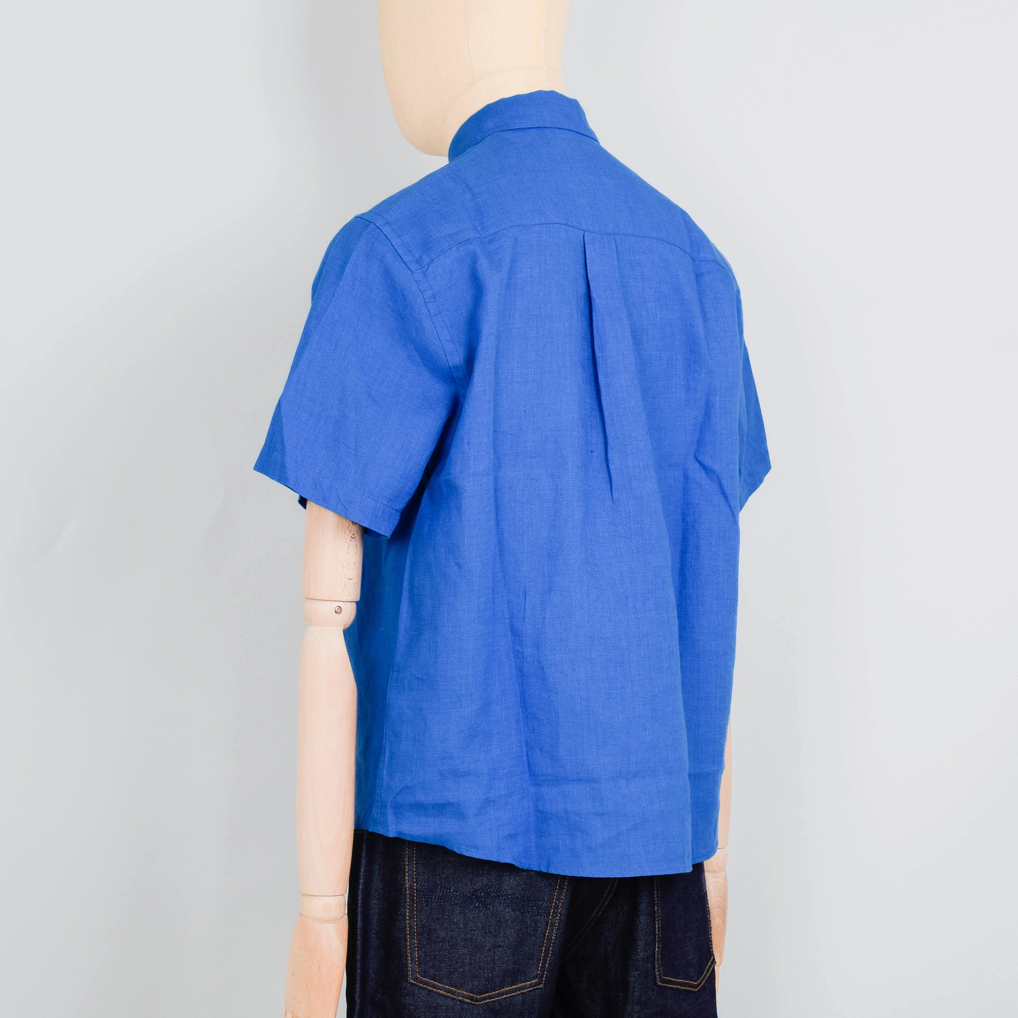 Colorful Standard Linen Short Sleeve Shirt - Pacific Blue - Image 3