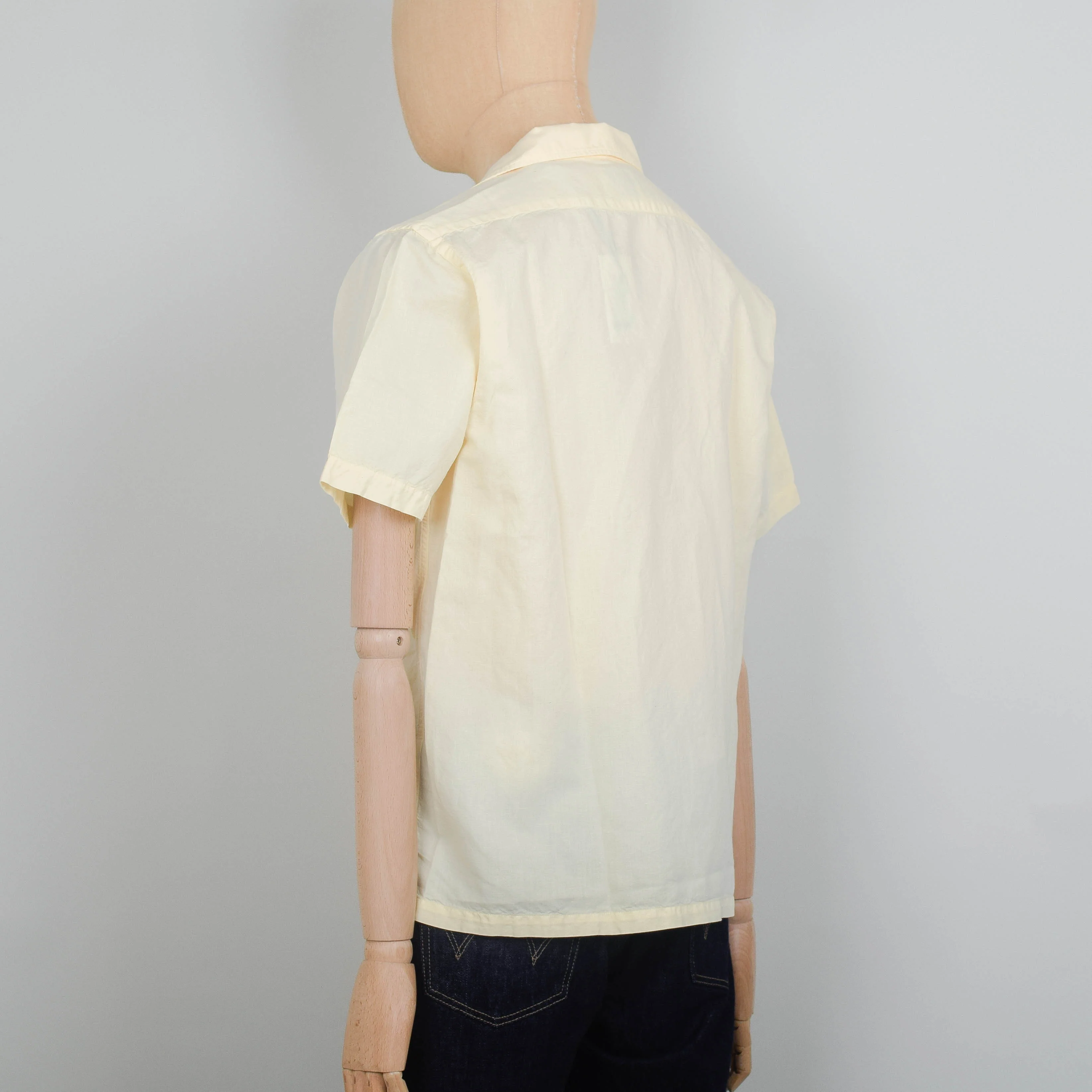Colorful Standard Linen Short Sleeve Shirt - Soft Yellow - Image 3