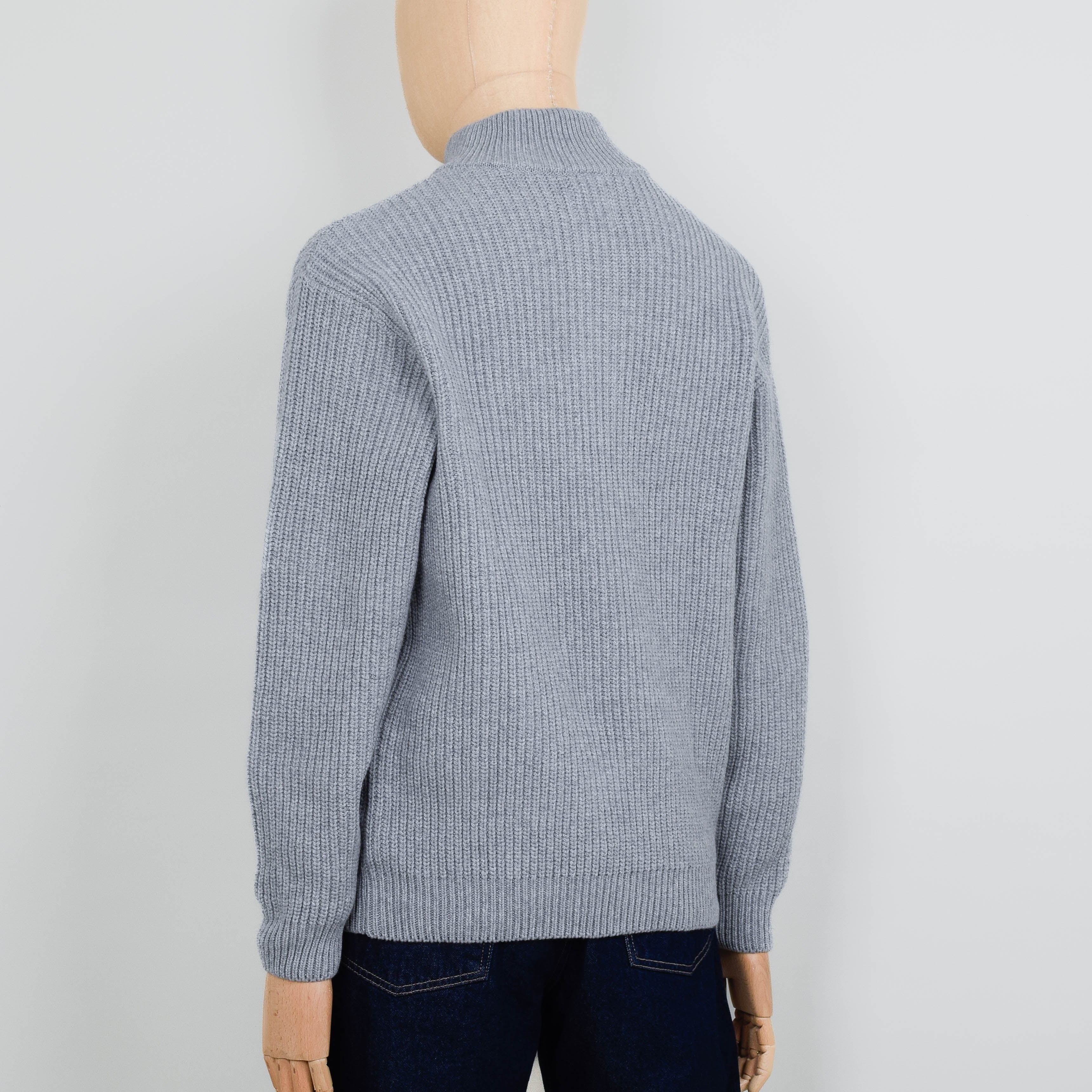 Colorful Standard Merino Quarter Zip - Heather Grey - Image 3