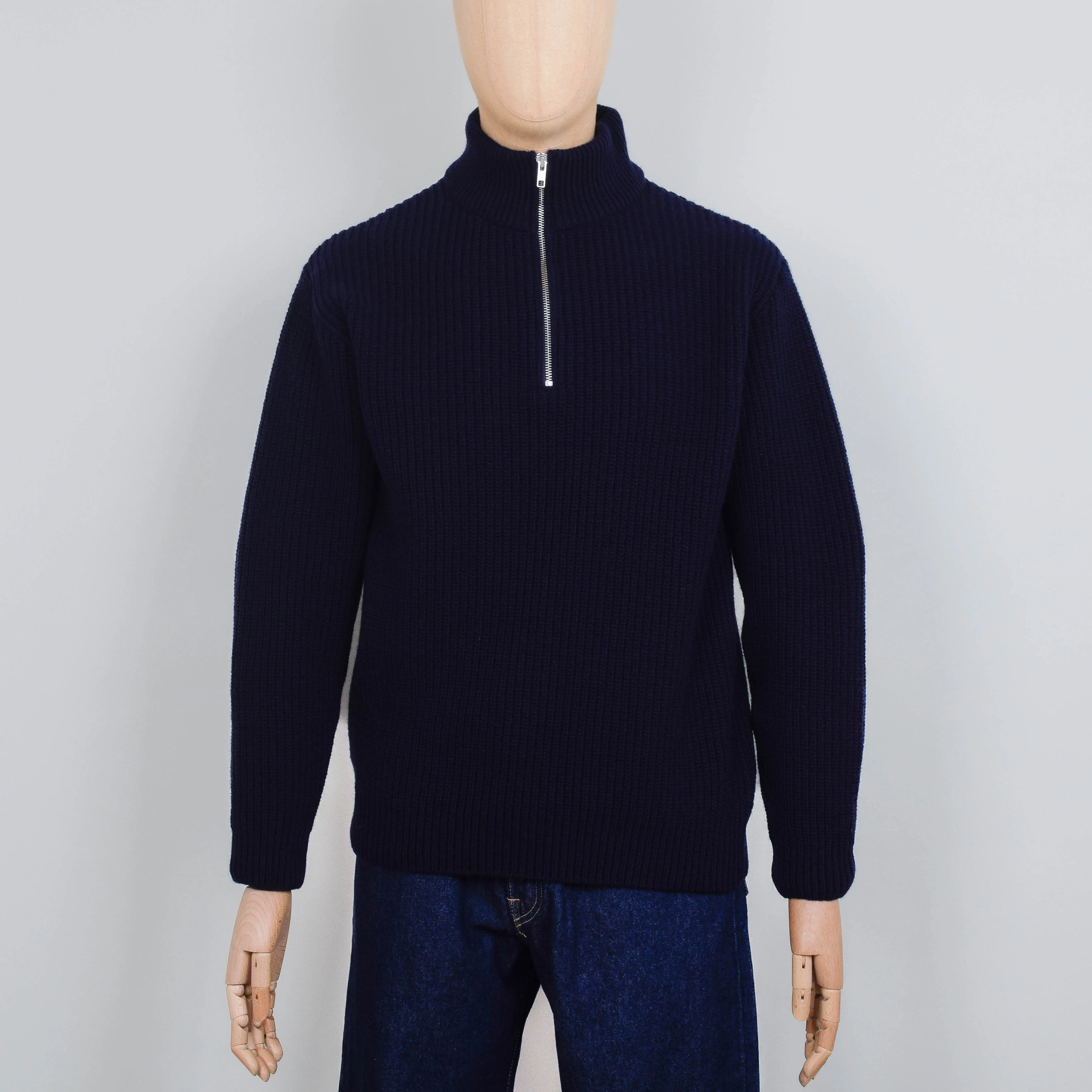 Colorful Standard Merino Quarter Zip - Navy Blue