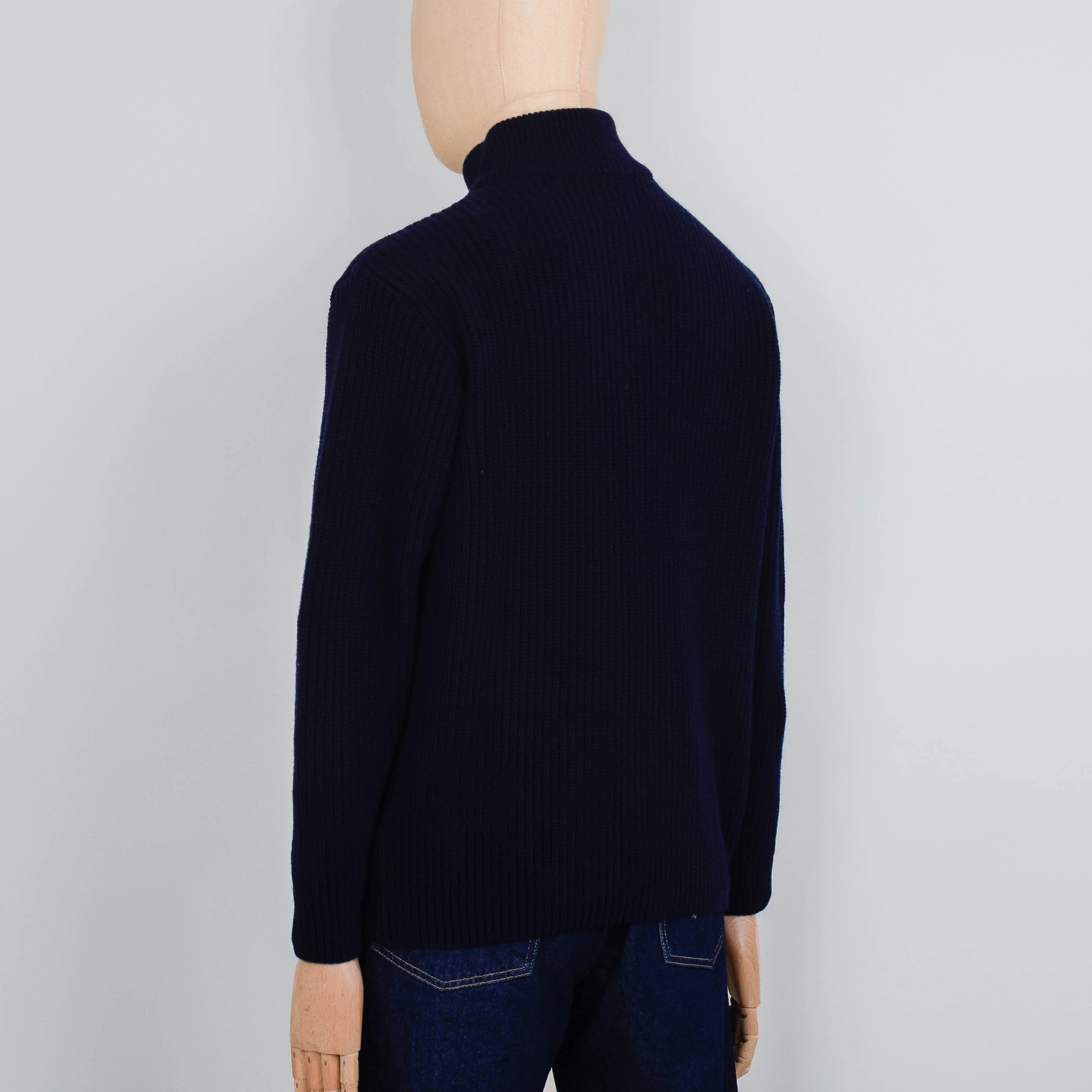 Colorful Standard Merino Quarter Zip - Navy Blue - Image 3