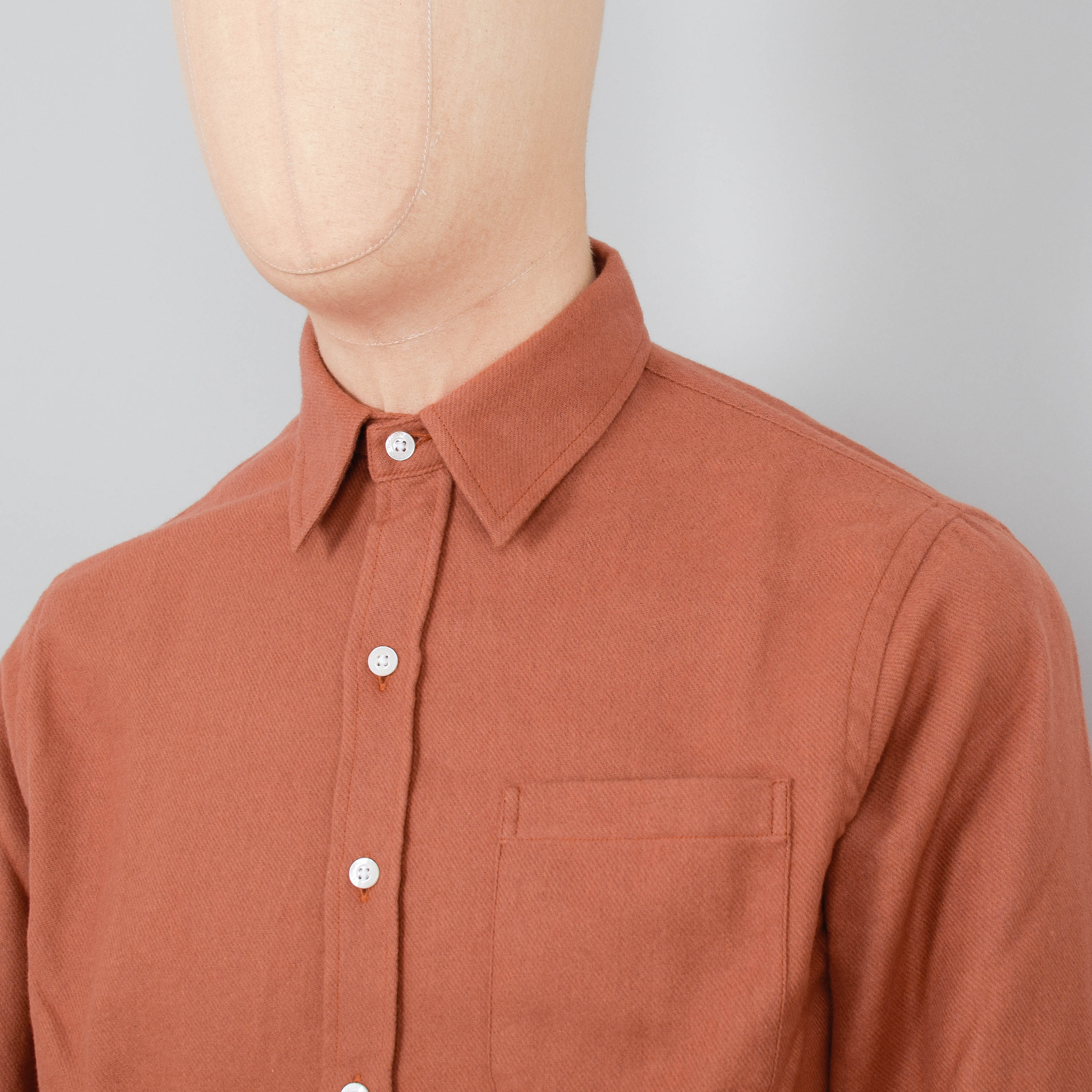 Colorful Standard Organic Flannel Shirt - Ginger Brown - Image 2