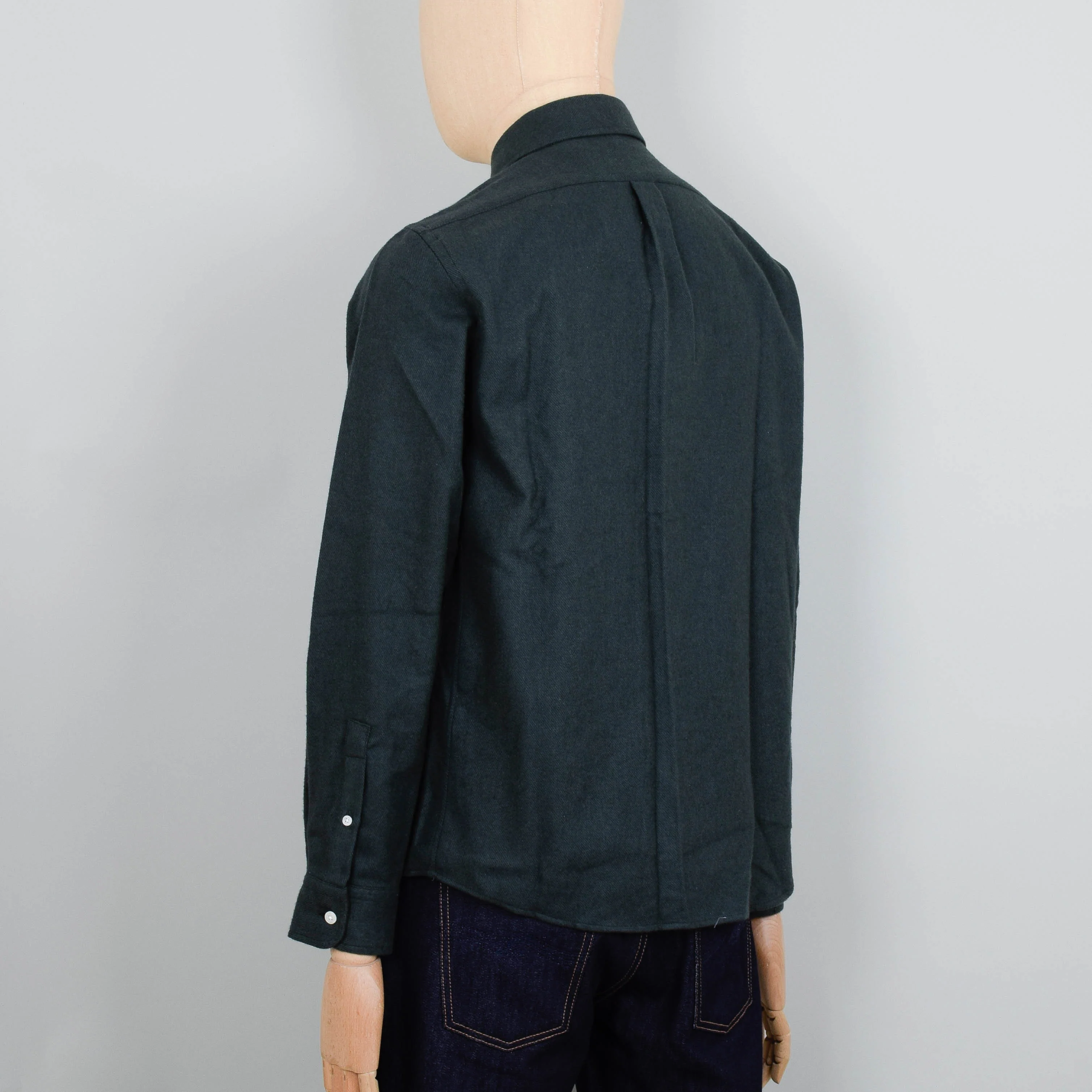 Colorful Standard Organic Flannel Shirt - Hunter Green - Image 3