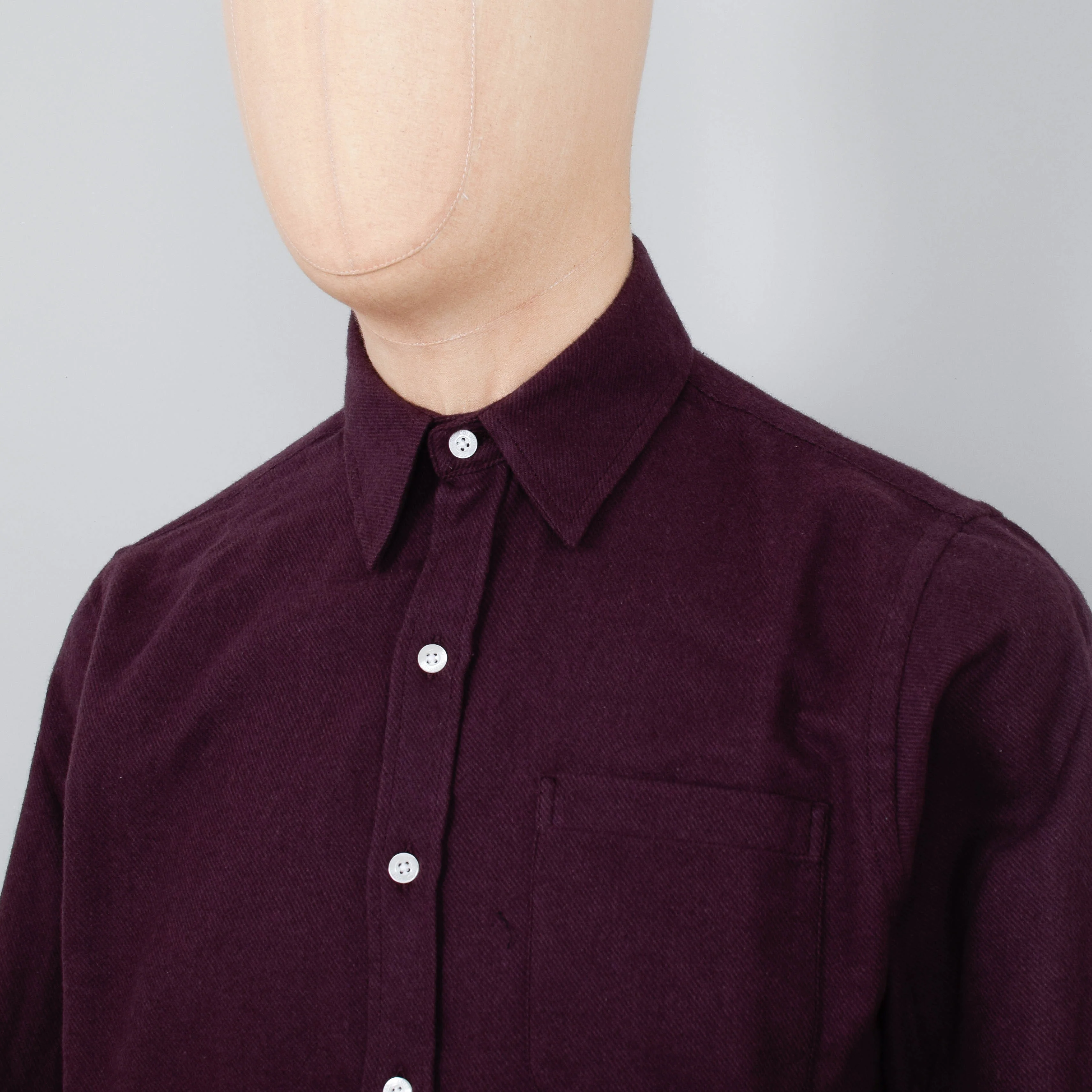 Colorful Standard Organic Flannel Shirt - Oxblood Red - Image 2