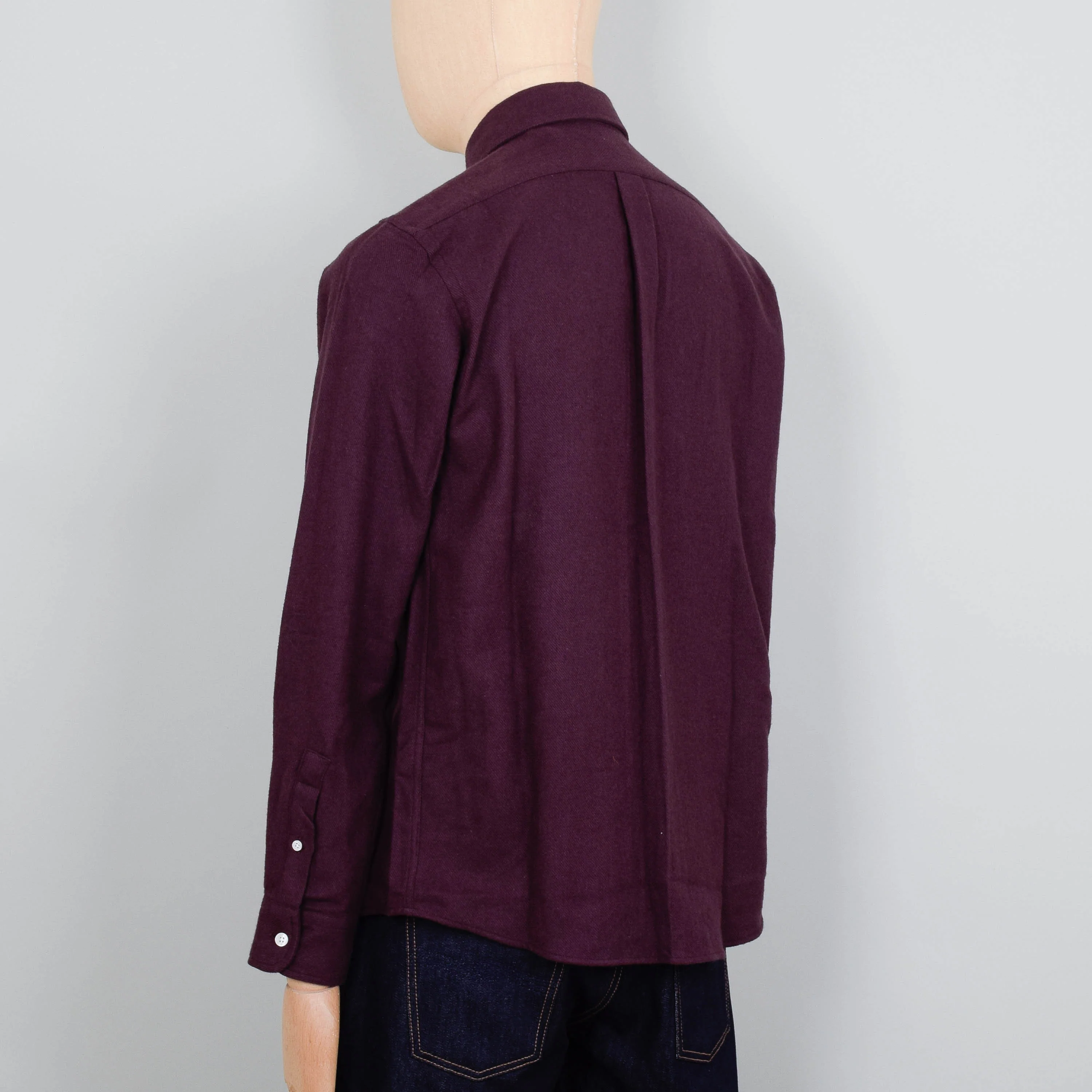 Colorful Standard Organic Flannel Shirt - Oxblood Red - Image 3