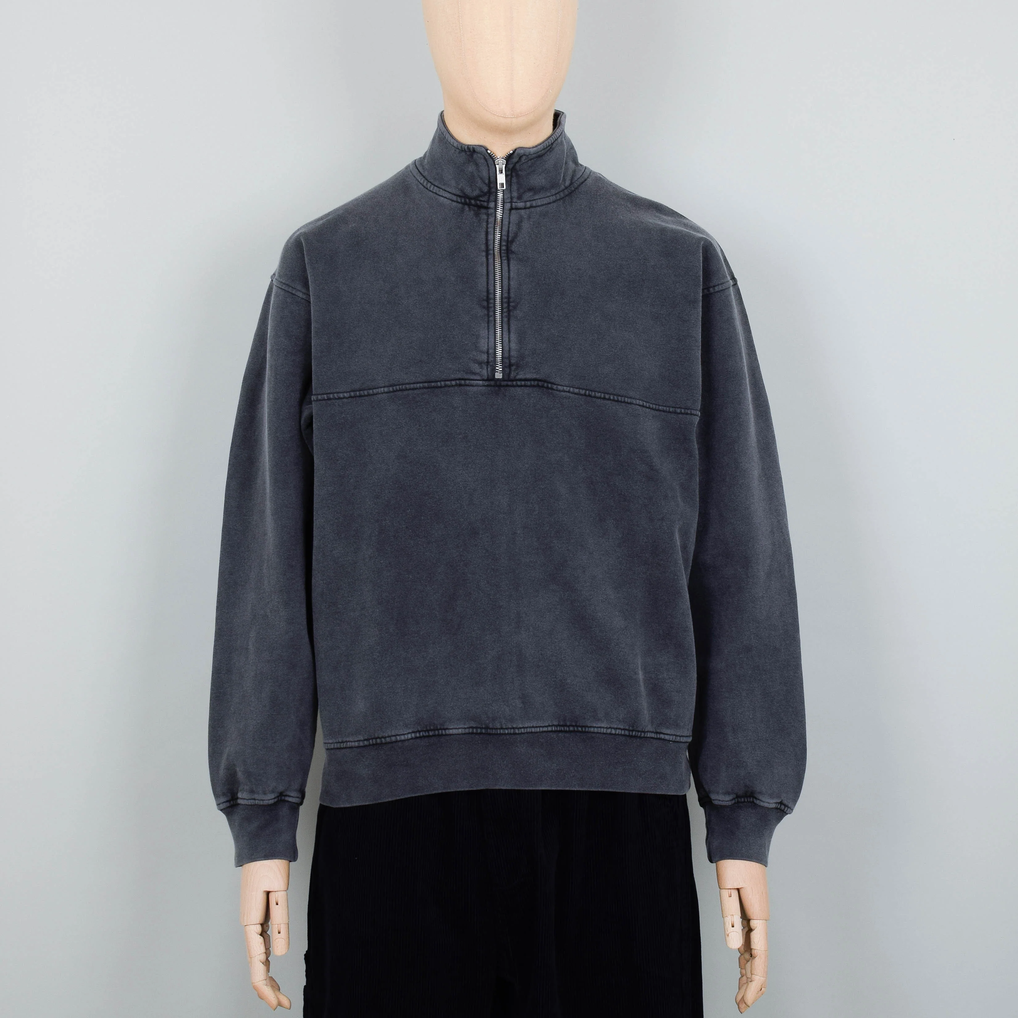 Colorful Standard Organic Quarter Zip - Faded Black