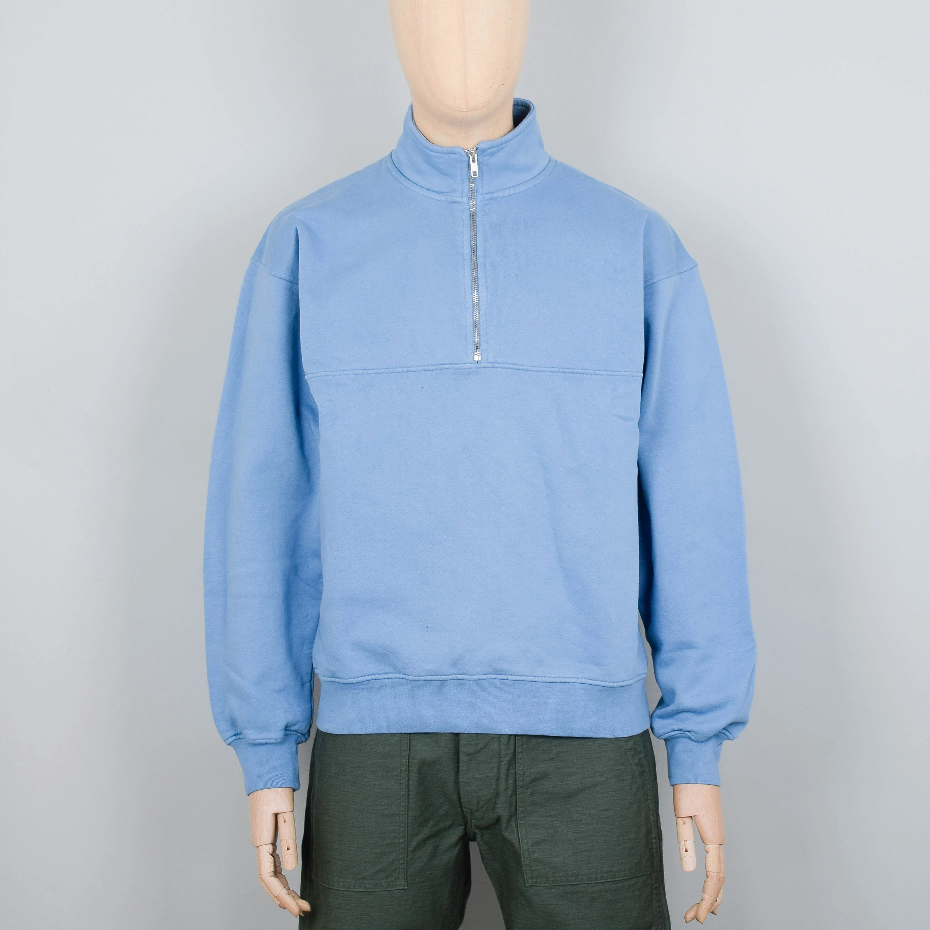 Colorful Standard Organic Quarter Zip - Seaside Blue