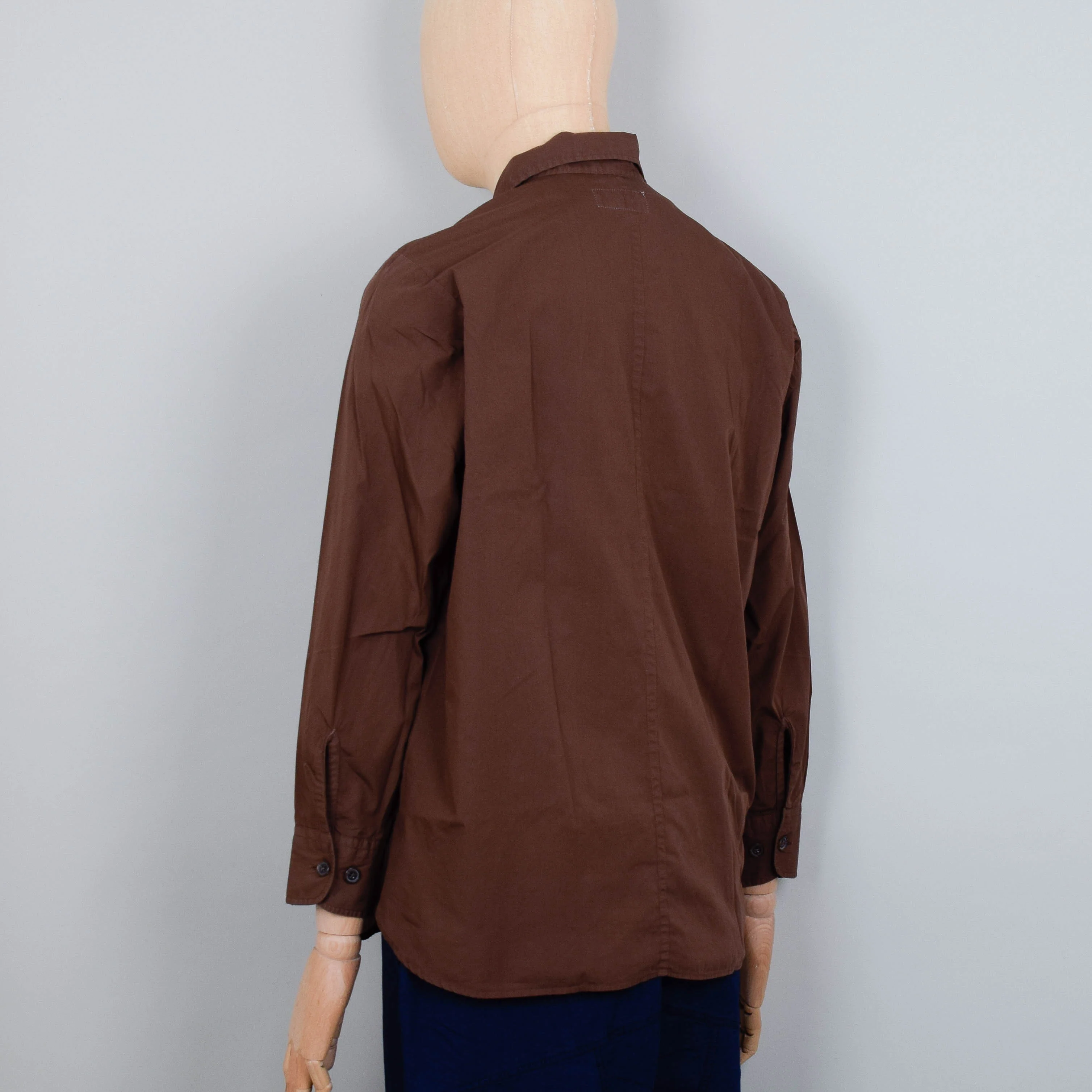 Universal Works Travail Shirt Organic Fine Poplin - Brown - Image 3