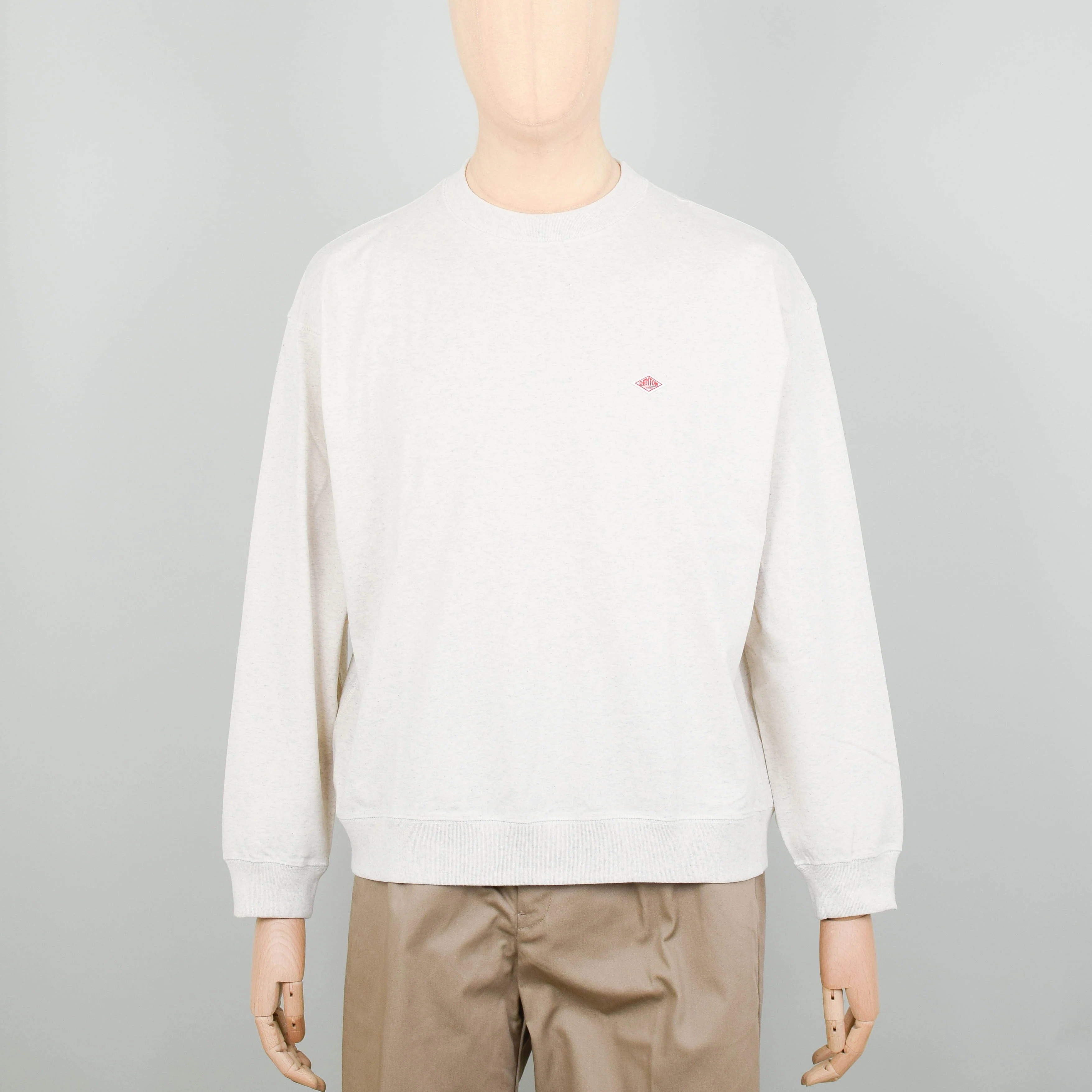 Danton Crew Neck P.O L/S Rib - Heather Ivory