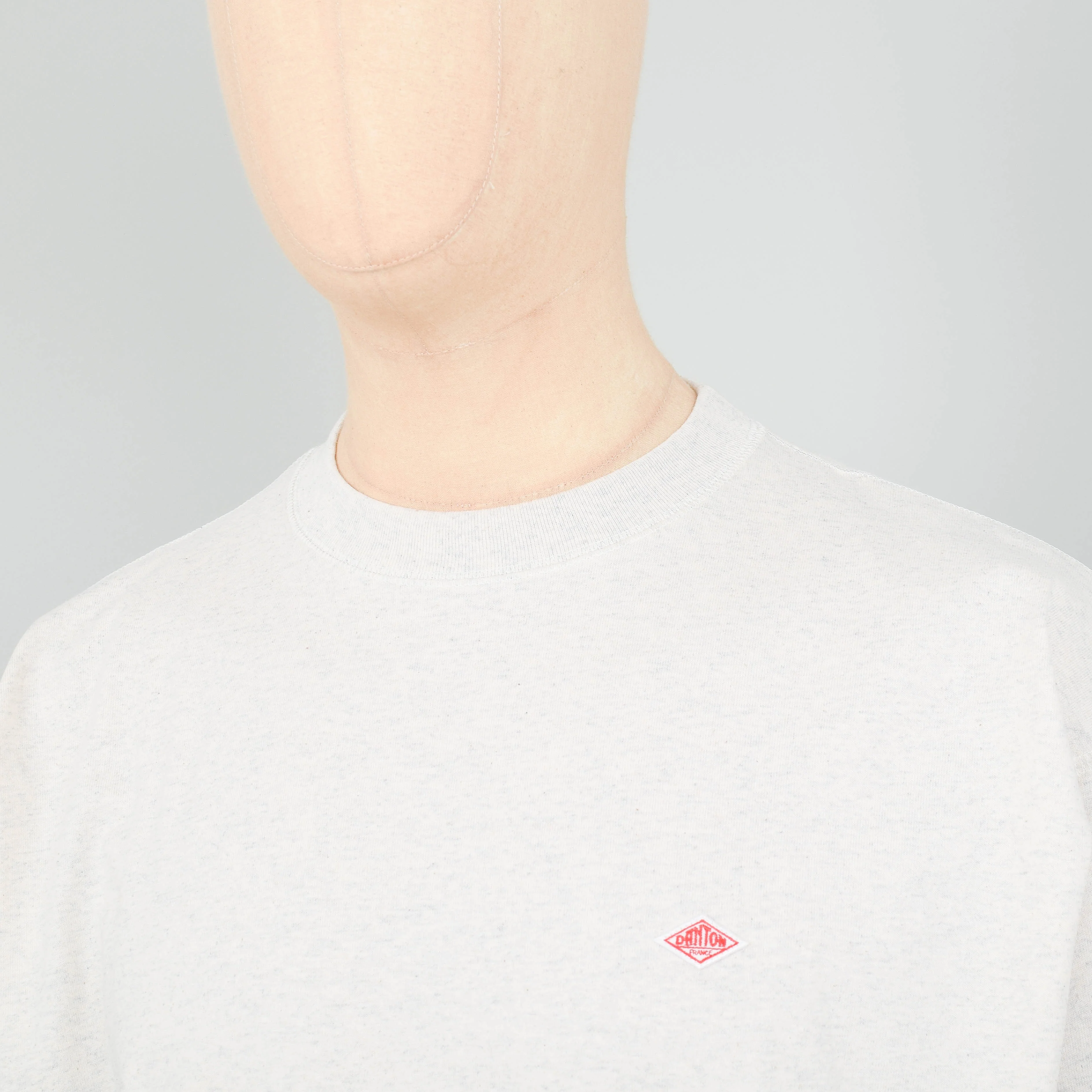 Danton Crew Neck P.O L/S Rib - Heather Ivory - Image 2