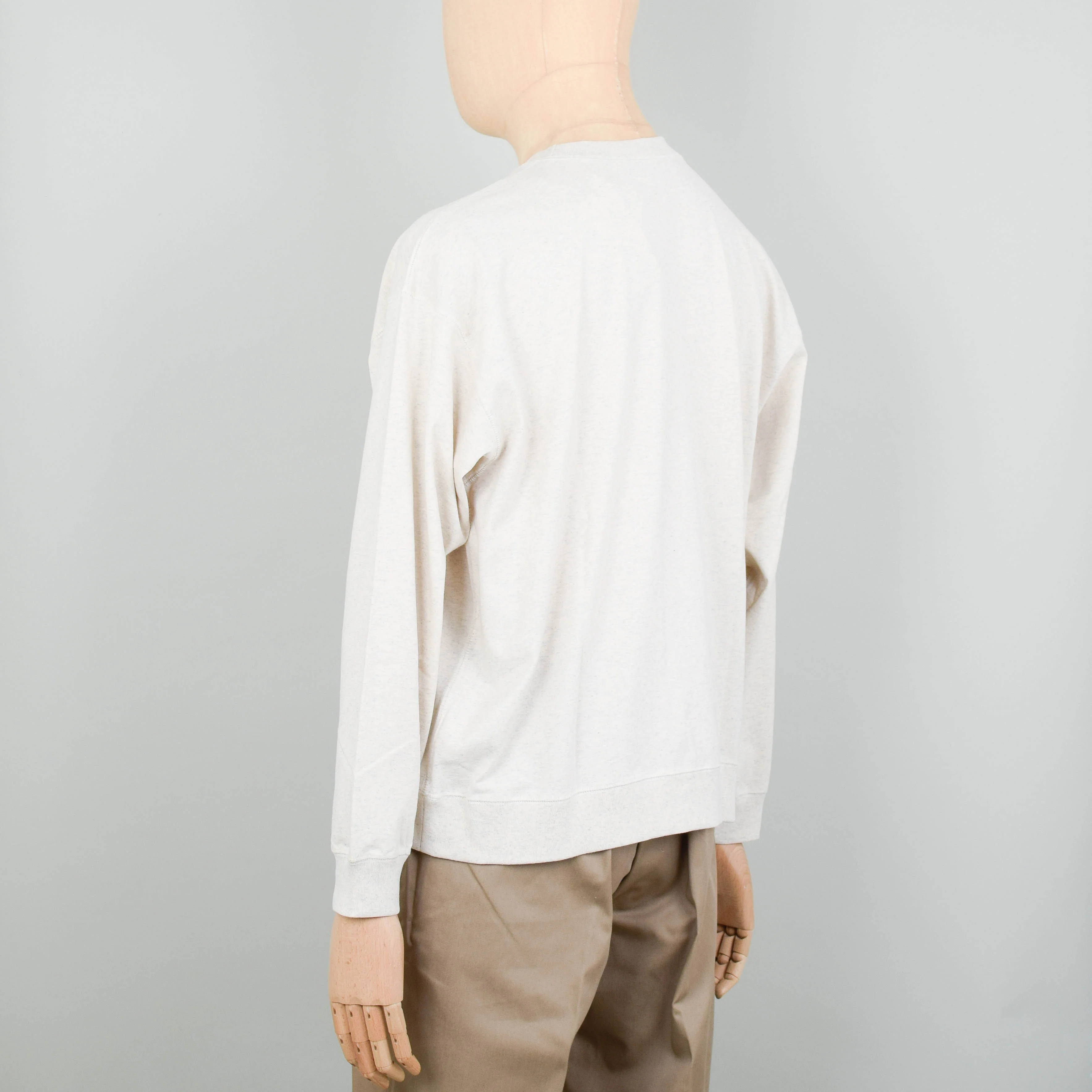Danton Crew Neck P.O L/S Rib - Heather Ivory - Image 3
