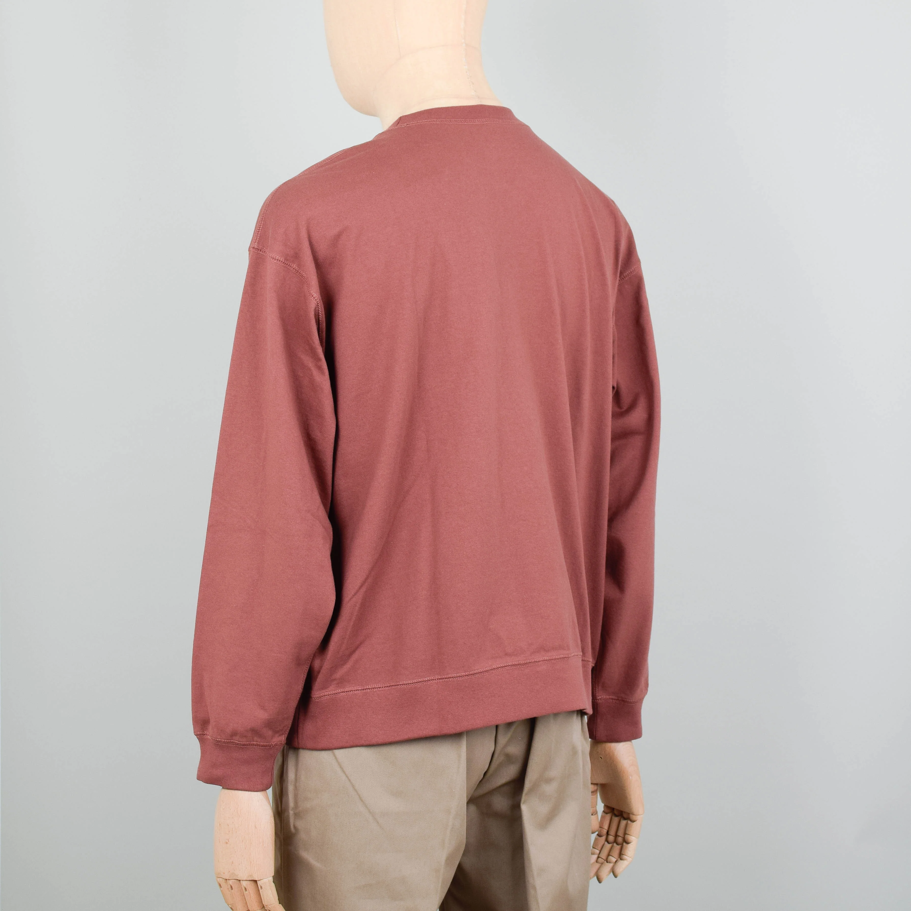 Danton Crew Neck P.O L/S Rib - Reddish Brown - Image 2