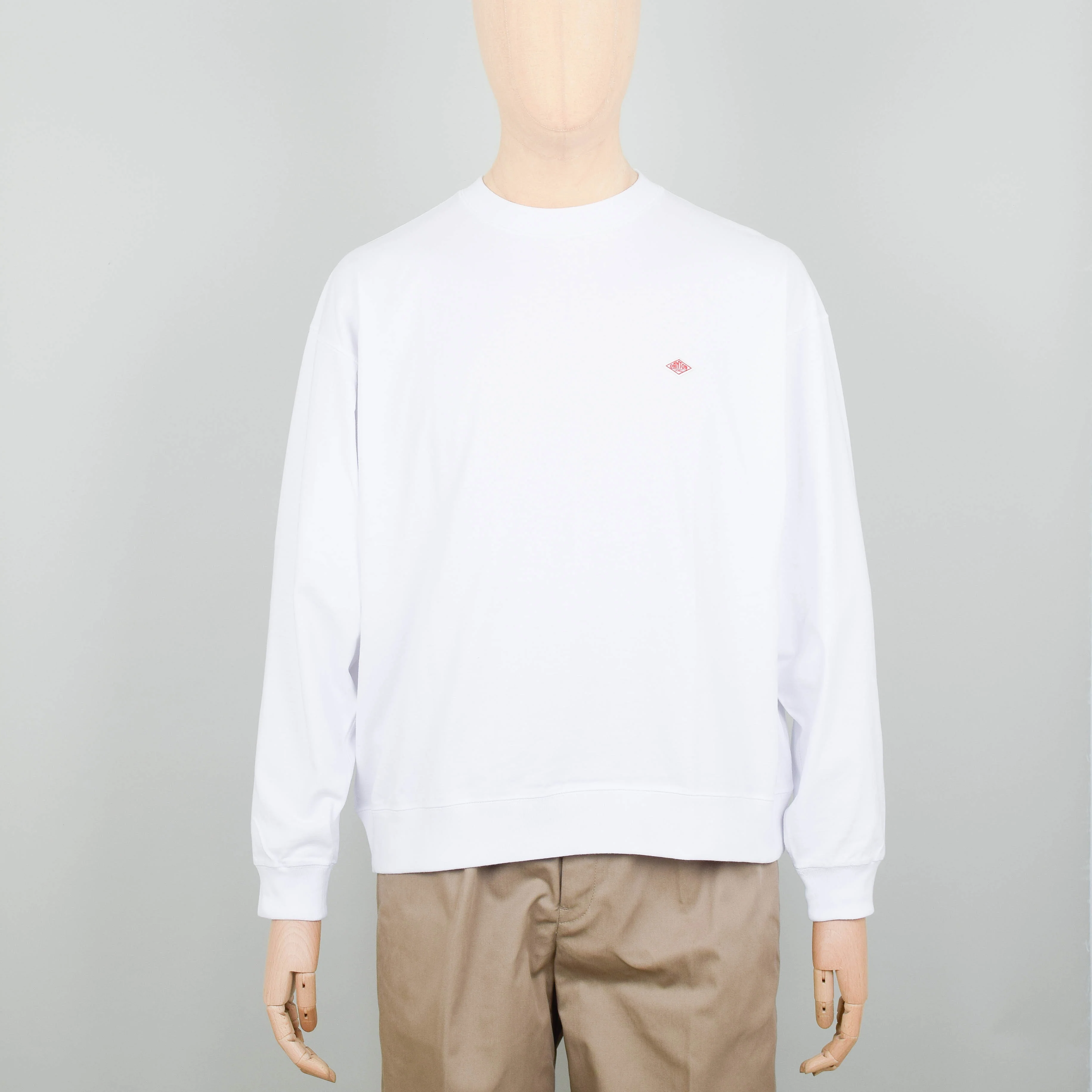 Danton Crew Neck P.O L/S Rib - White