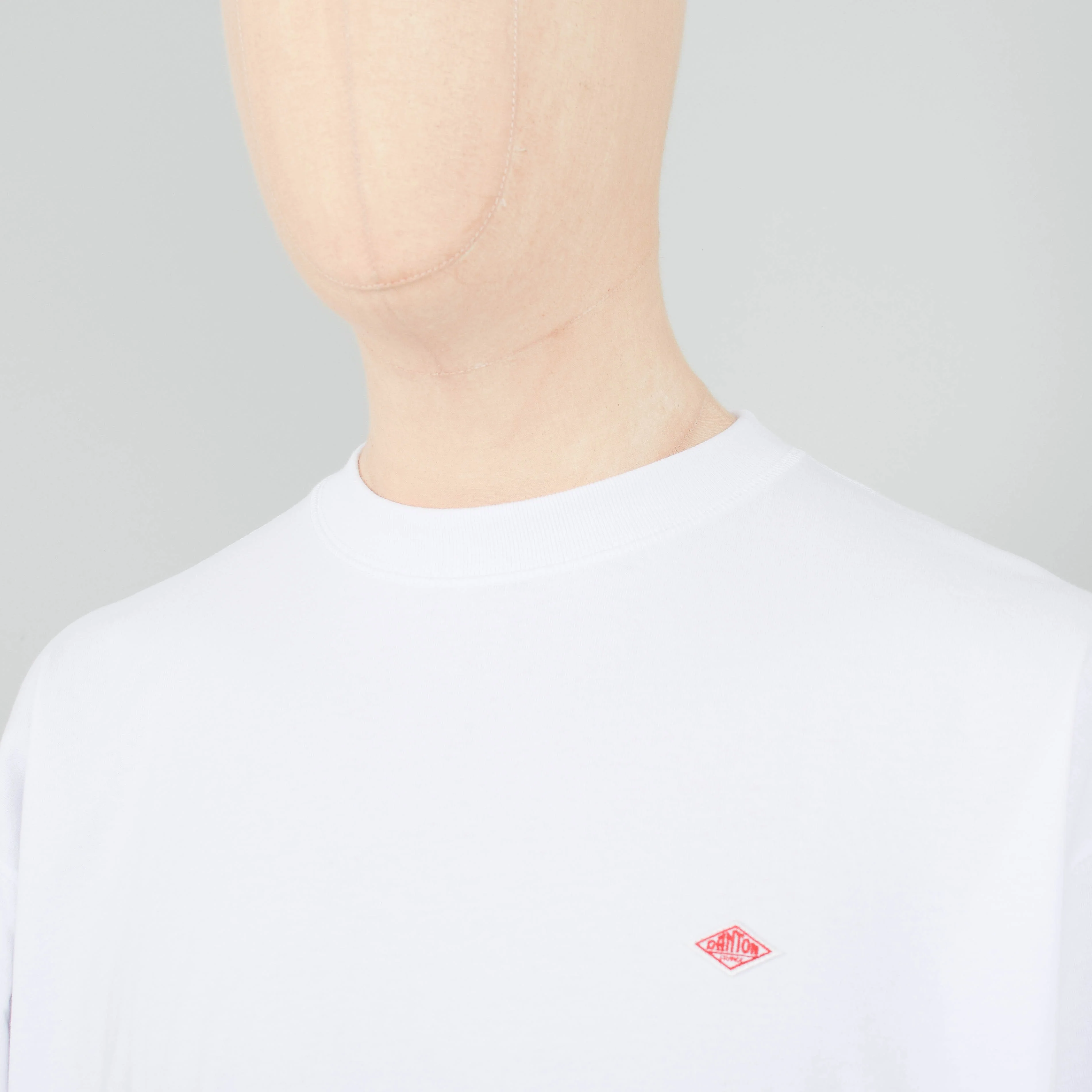 Danton Crew Neck P.O L/S Rib - White - Image 2
