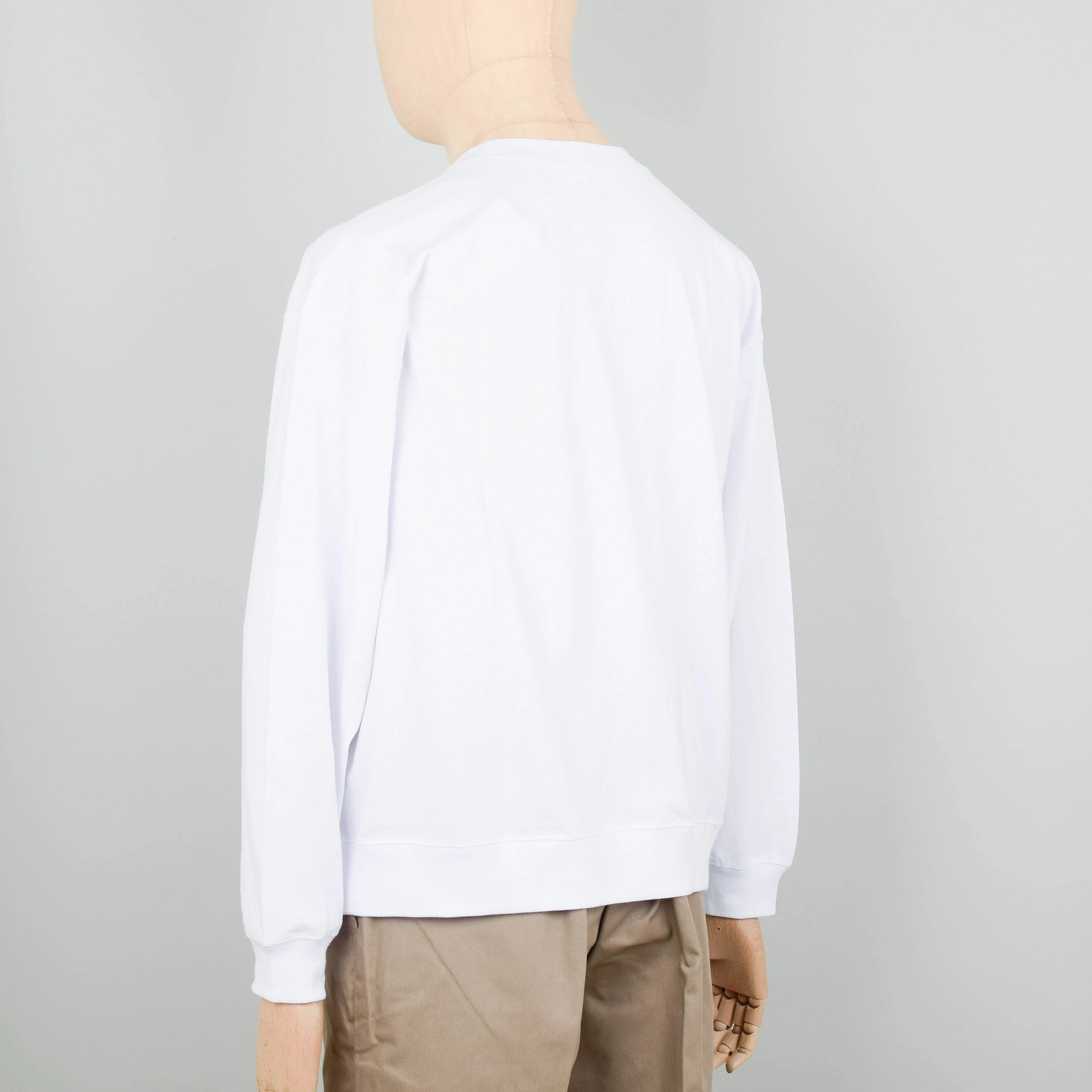Danton Crew Neck P.O L/S Rib - White - Image 3