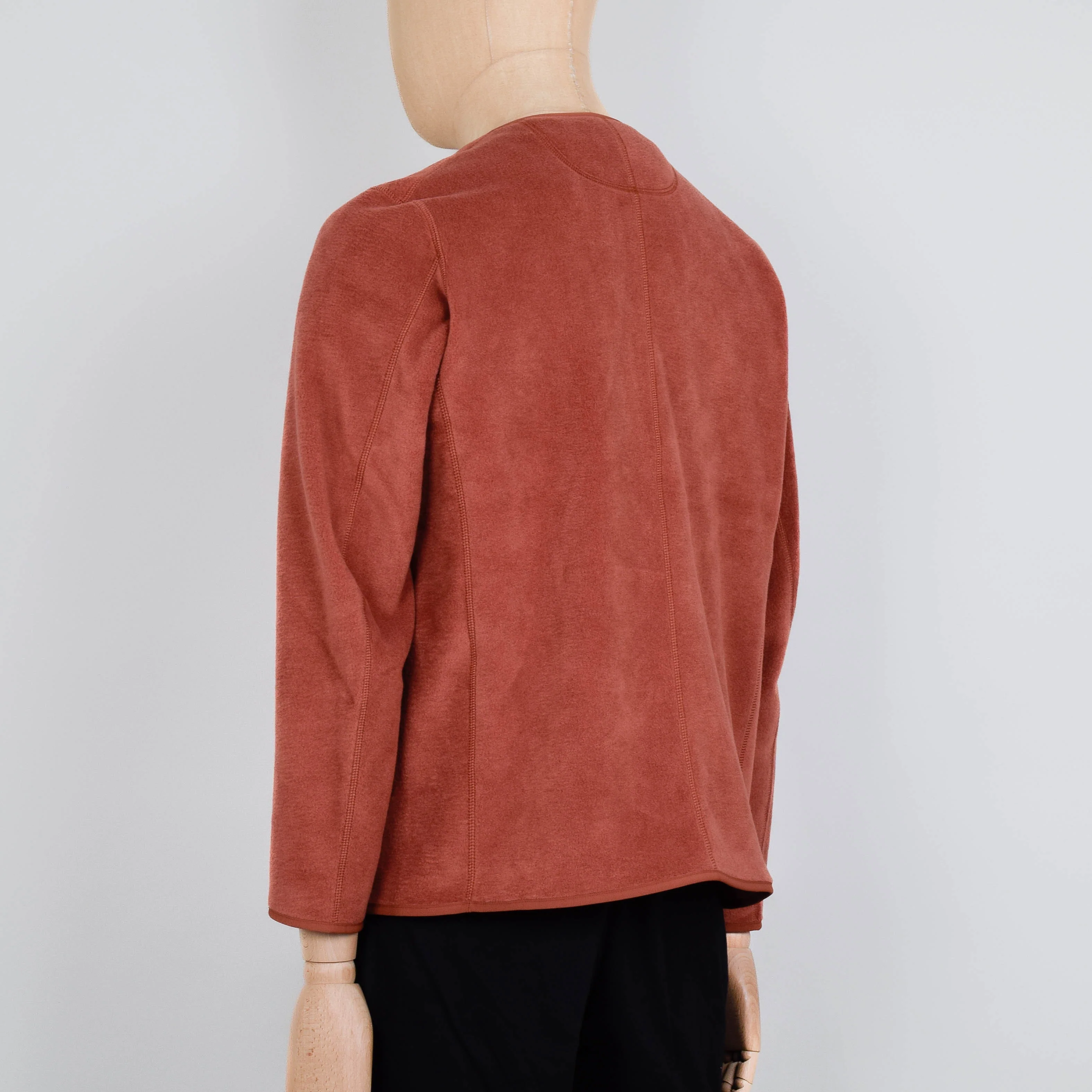 Danton Fleece Collarless Jacket - Dark Orange - Image 3