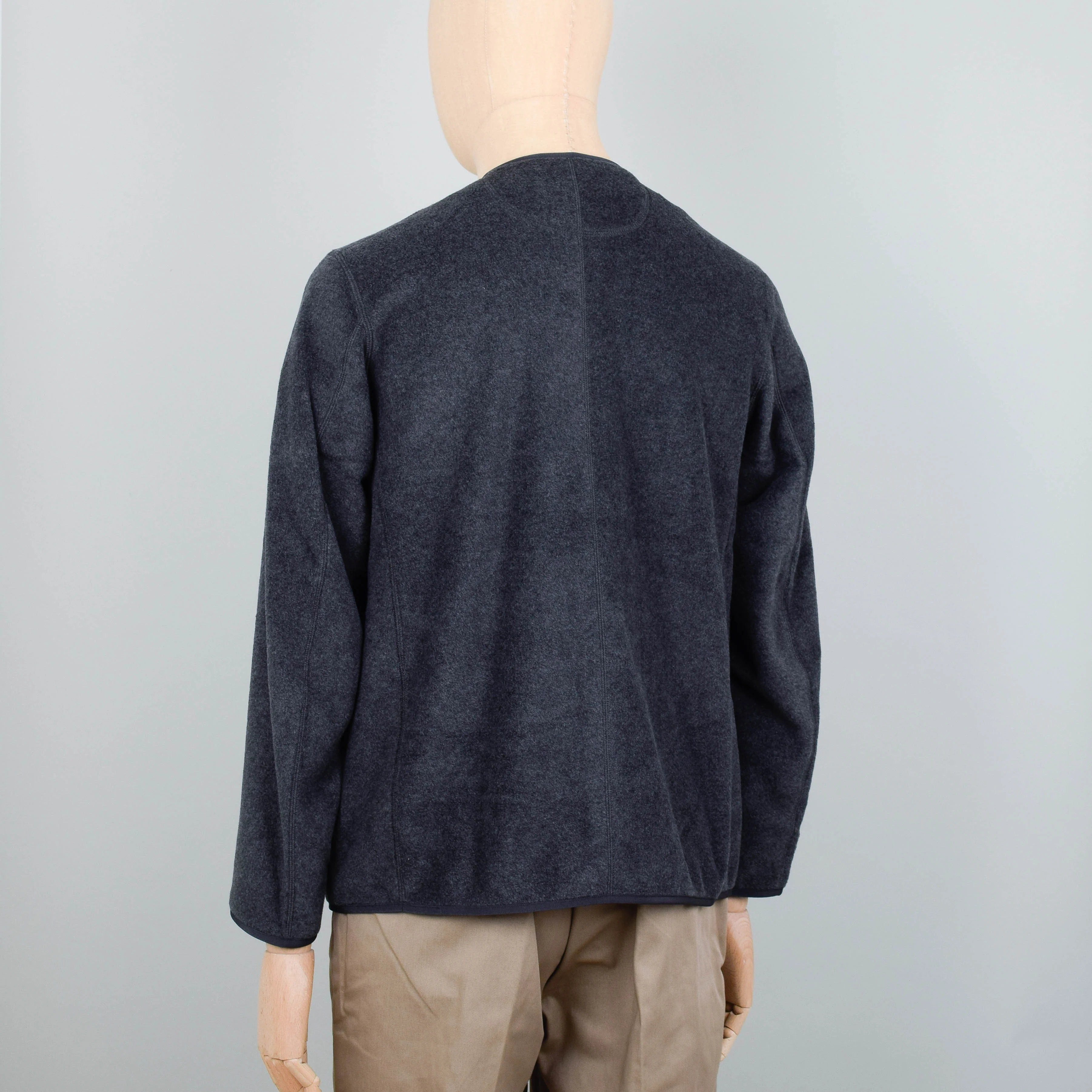 Danton Fleece Collarless Jacket JD-8939 - Charcoal Grey - Image 3