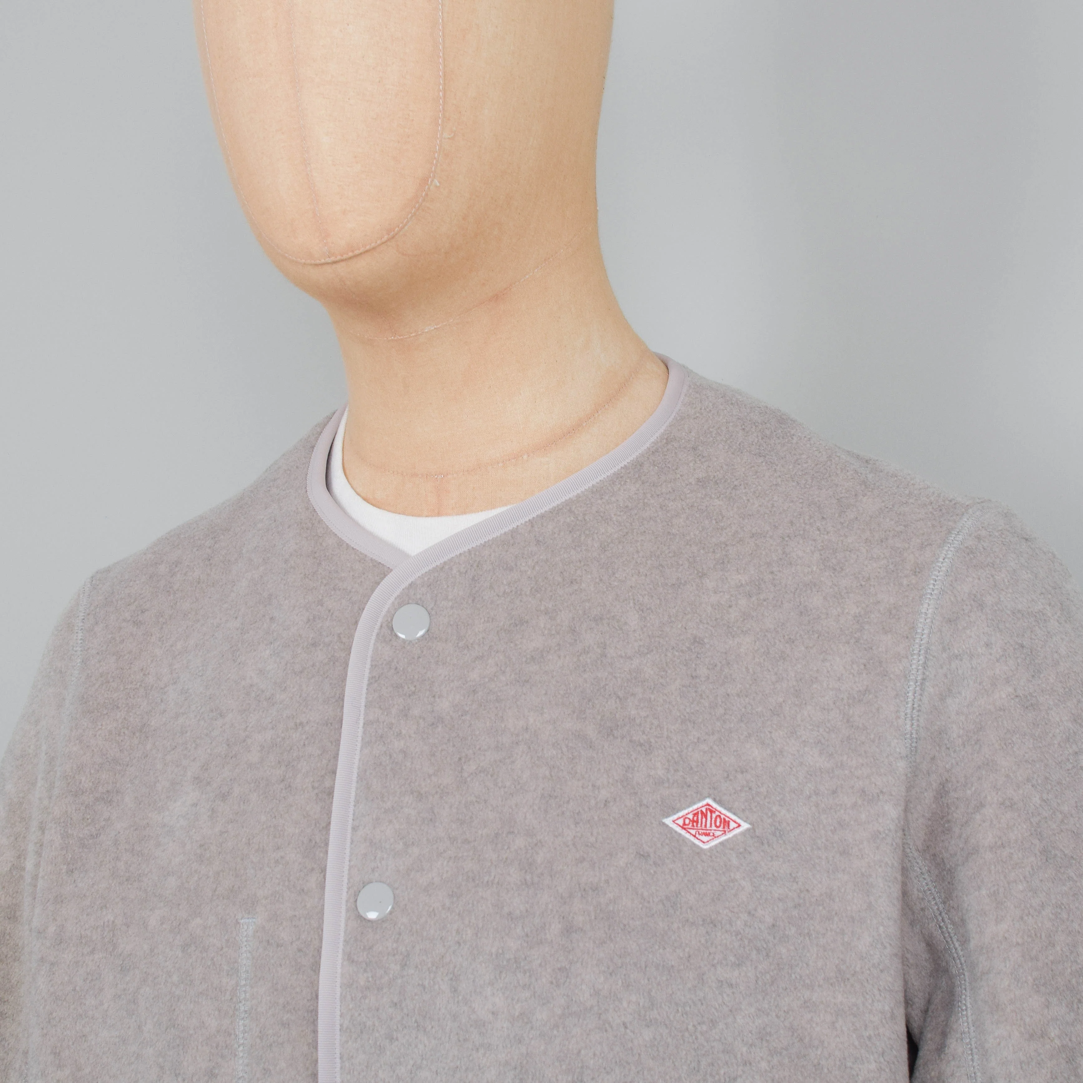 Danton Fleece Collarless Jacket - Marble - Image 2