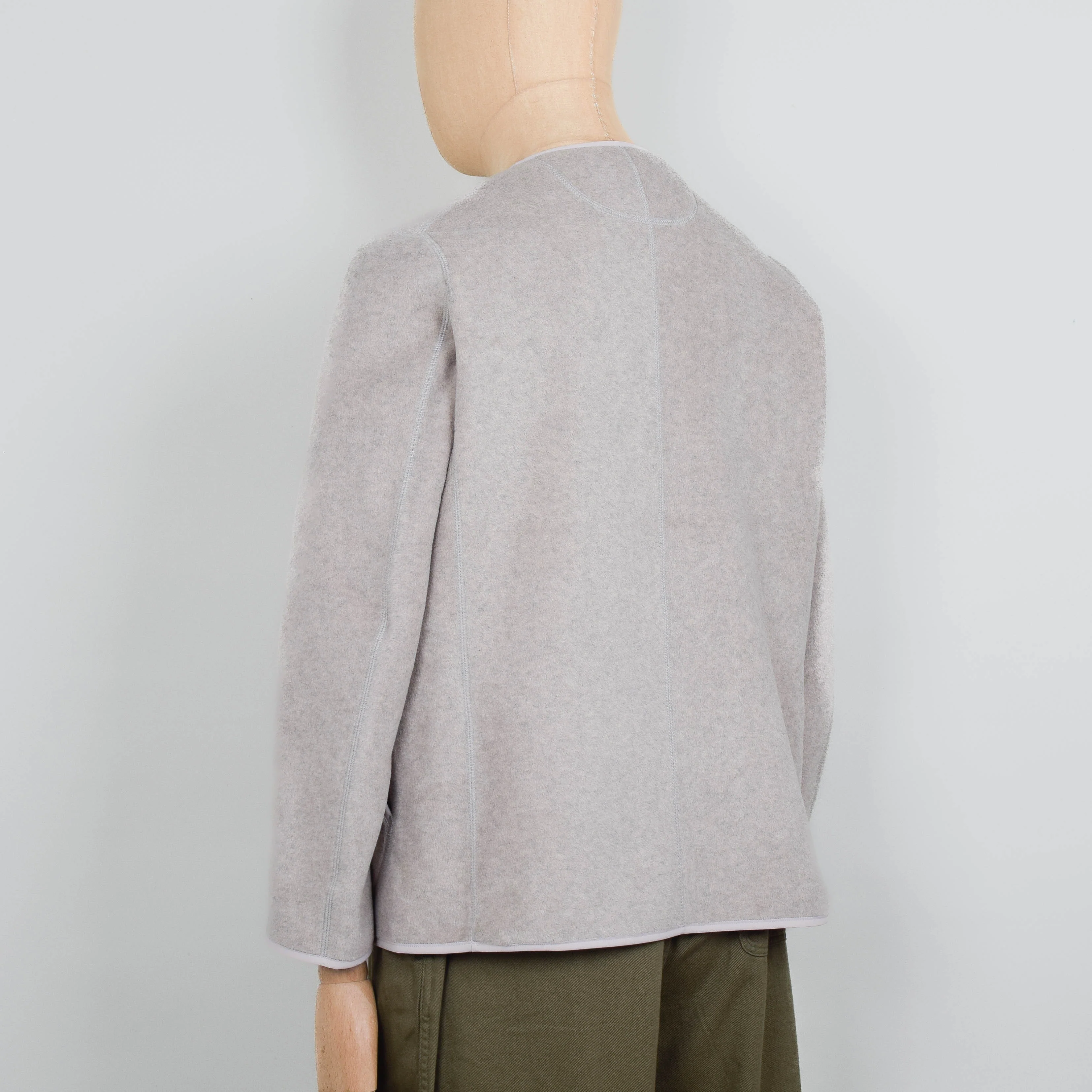 Danton Fleece Collarless Jacket - Marble - Image 3