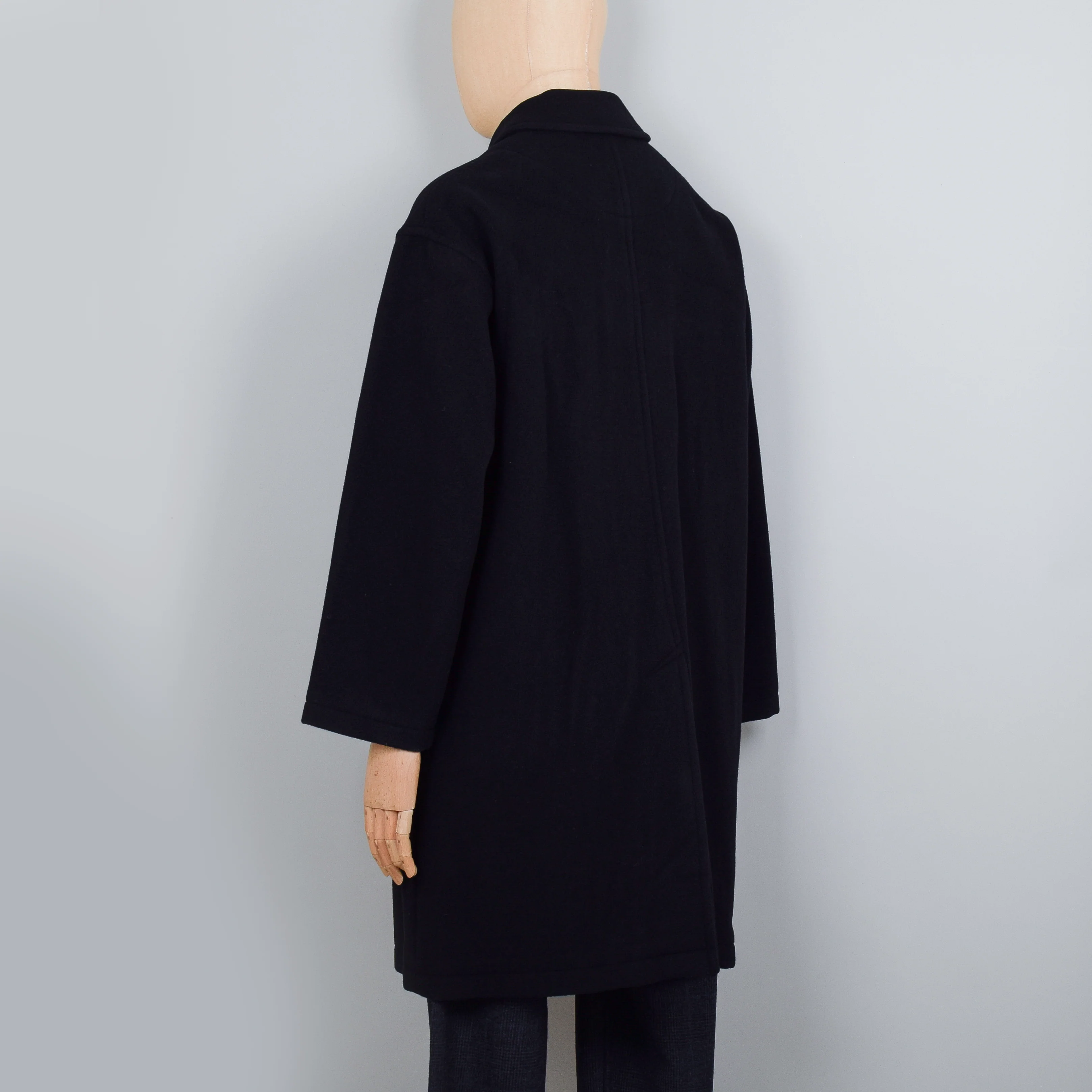 Danton Long Wool Coat - Black - Image 3
