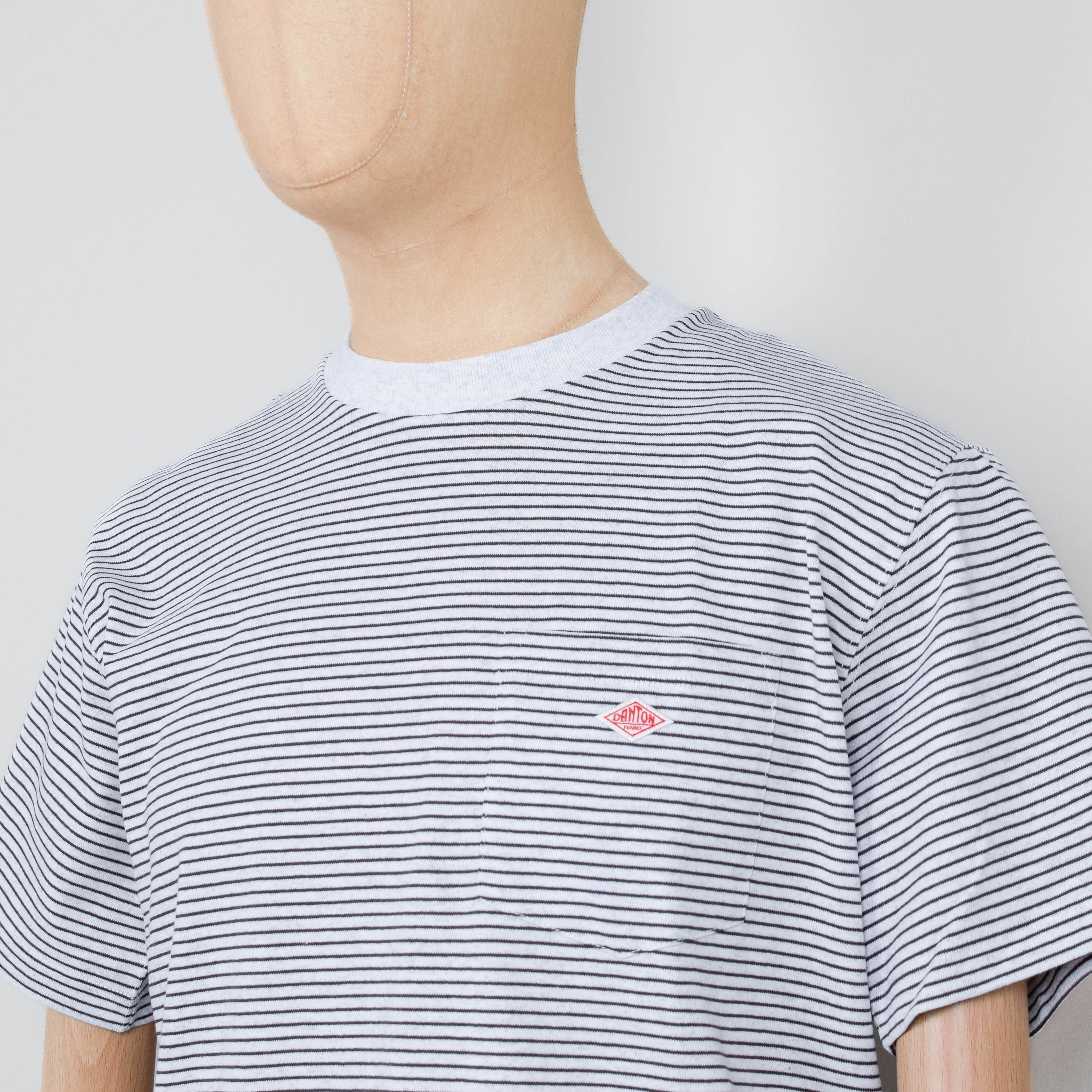 Danton Pocket T-Shirt - Heather White/Charcoal - Image 2