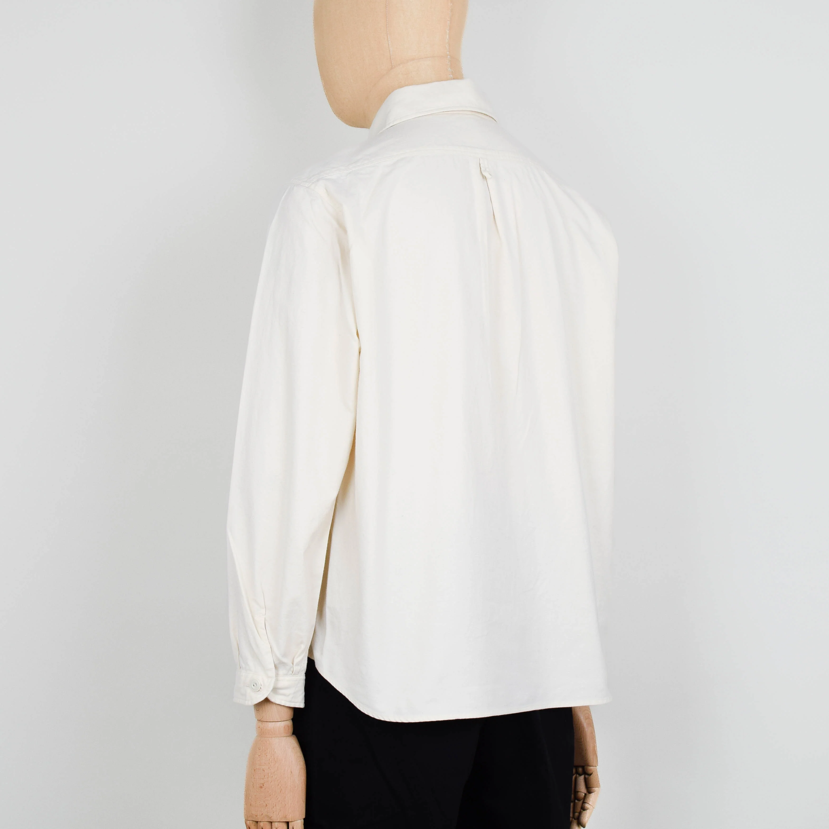 Danton Round Collar P.O Shirt L/S - Ecru - Image 3